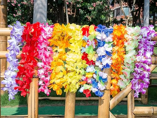 KELZ KIDZ Juego de collares de Leis hawaianos prémium (paquete de 12) para niños y adultos para suministros de fiesta Luau con 20 selecciones de