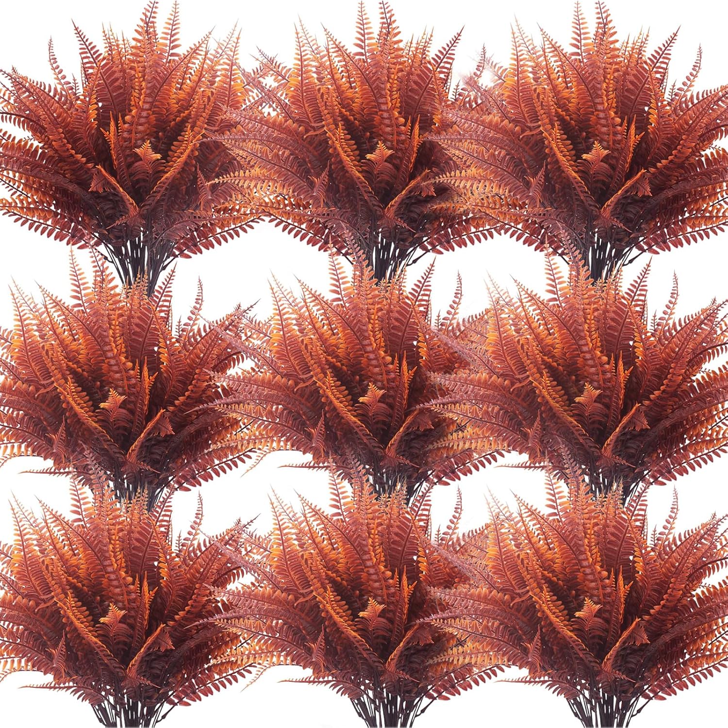 Zeyune 56 Bundles Artificial Flowers for Outdoor Decoration Plastic No Fade UV Resistant Fake Flower Faux Plants for Wedding Spring Patio Garden Porch Box Decor(Fall,Boston Fern)