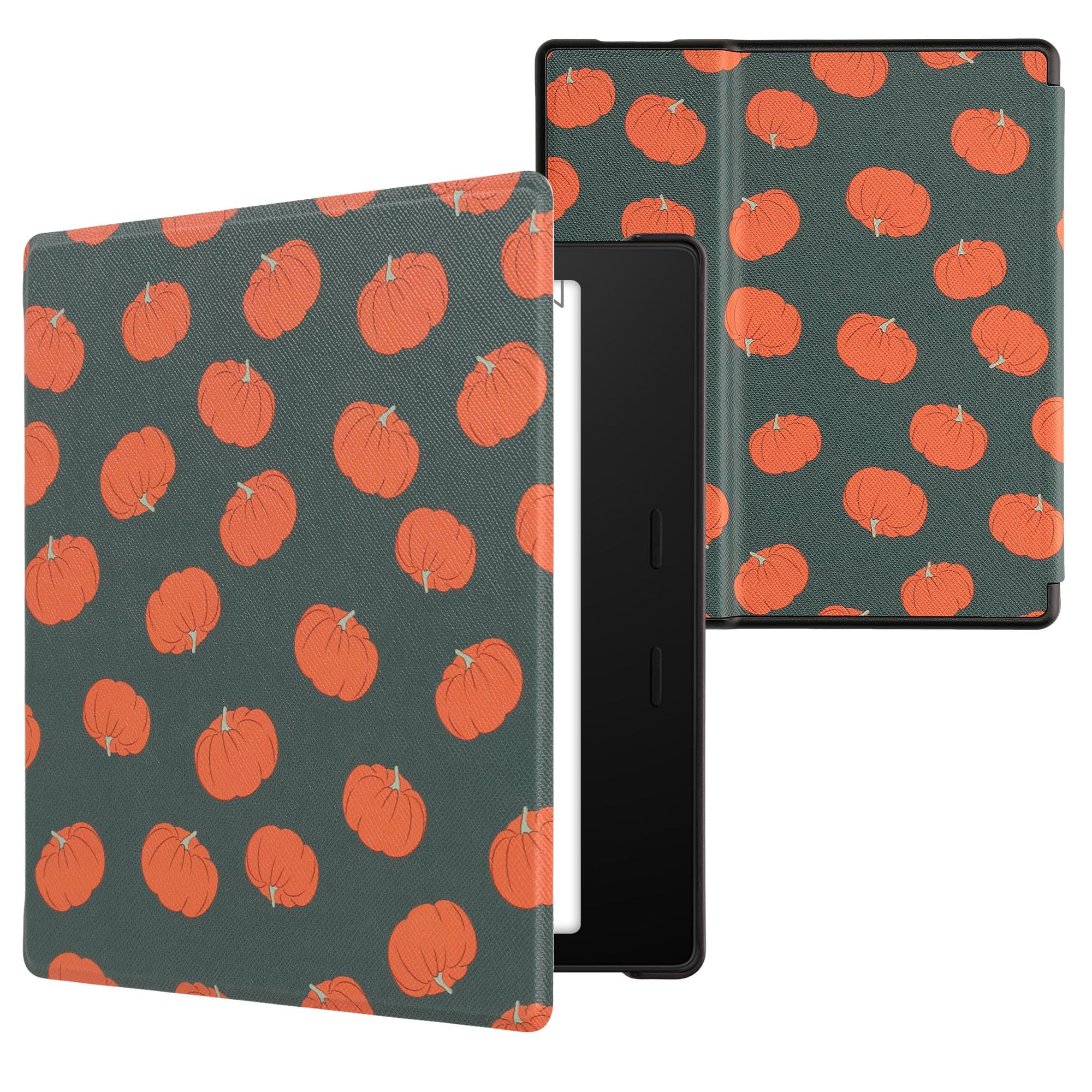 kwmobile Cover for Amazon Kindle Oasis 10. Generation Case - eReader Cover with auto sleep funktion - White Flowers with White/Black — view 10