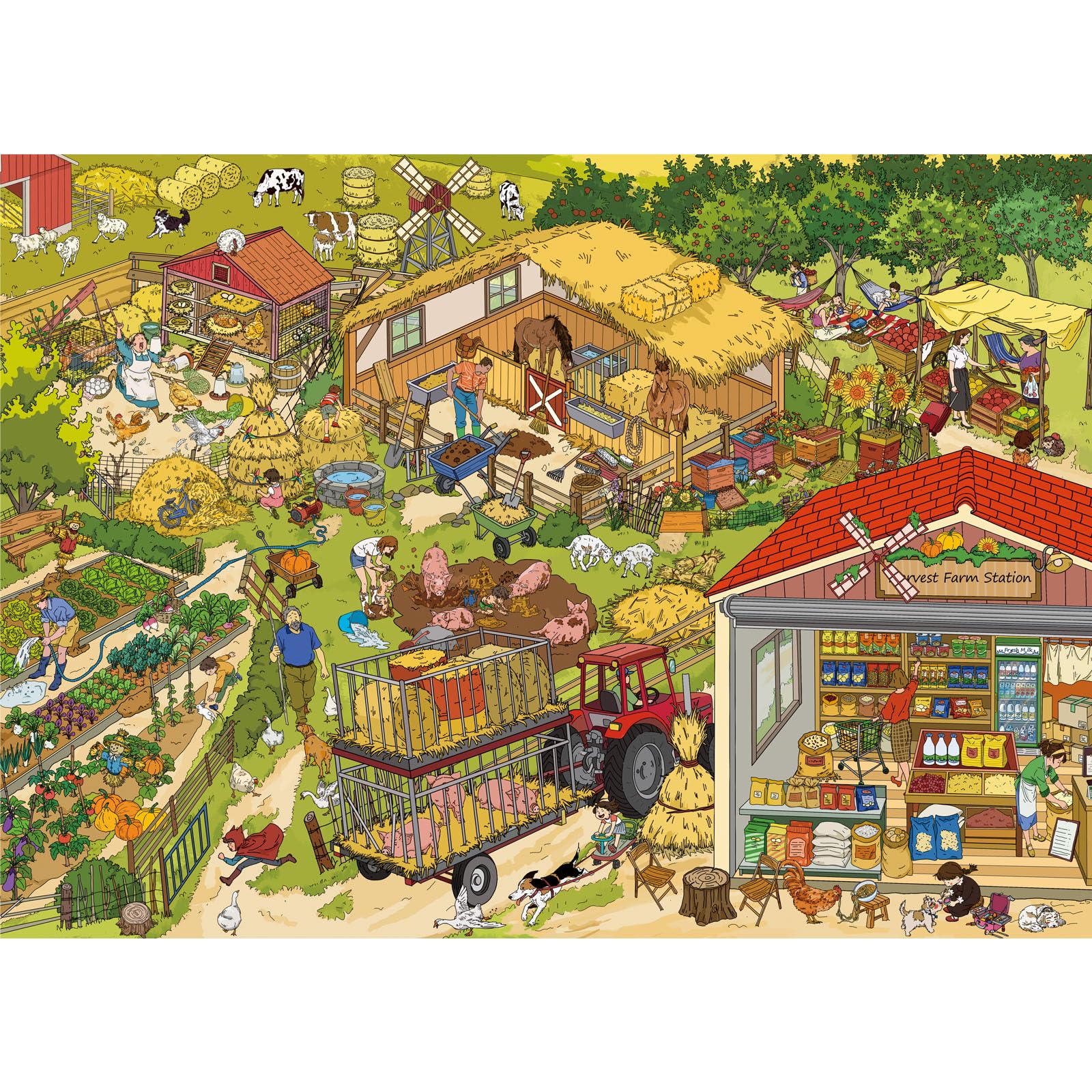 HUADADA Jigsaw Puzzles for Adults 1000, Bountiful Harvest Farm Landscape, Home Family Decoration, for Men and Women — image 1