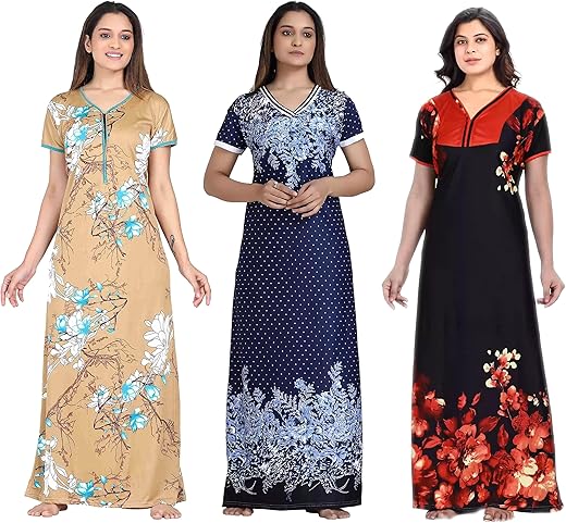 G4Girl Nighty for Womens/Girls (Combo of 3 PCS)