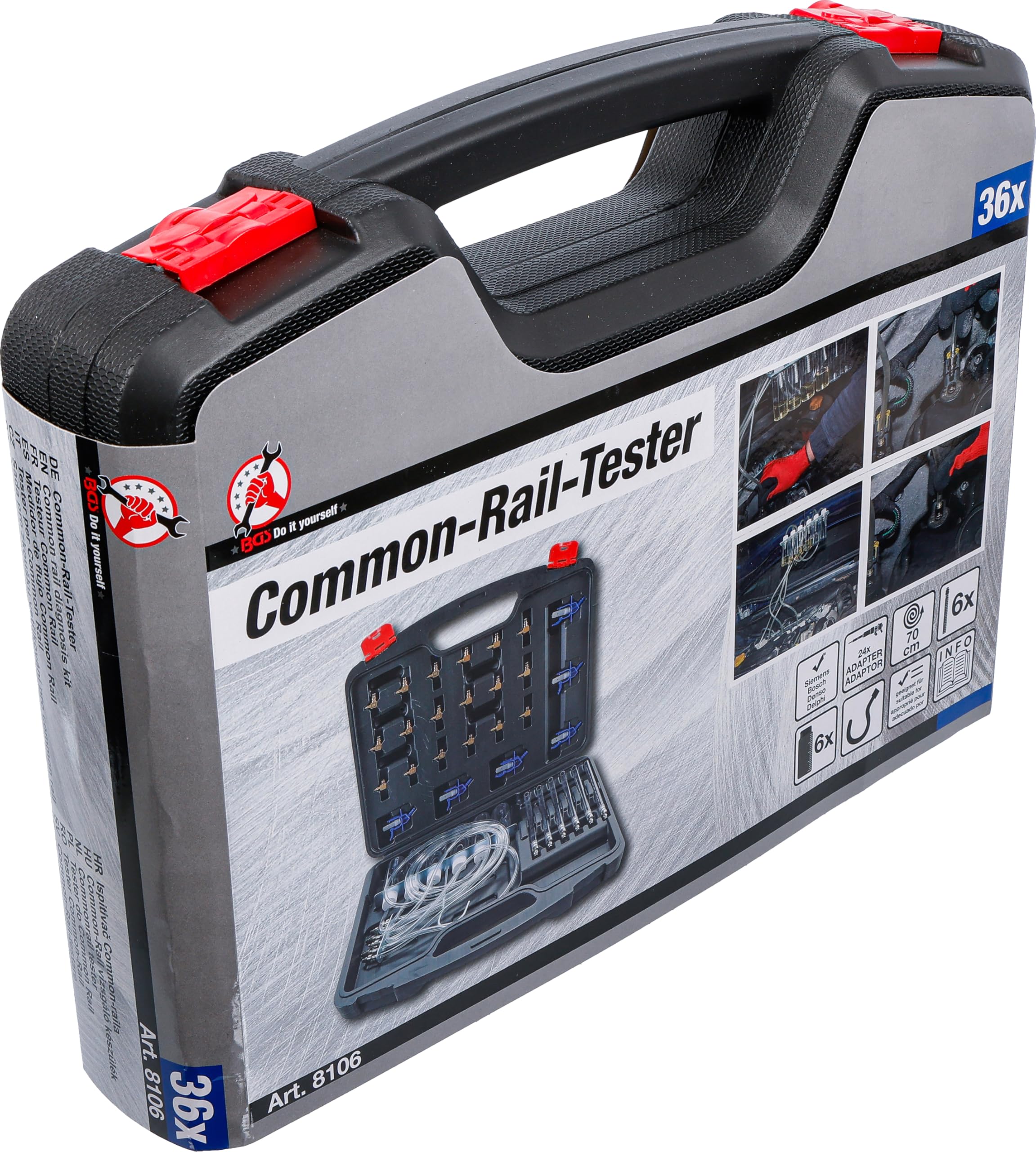 BGS Diy 8106 | Tester per Common Rail | con 24 adattatori