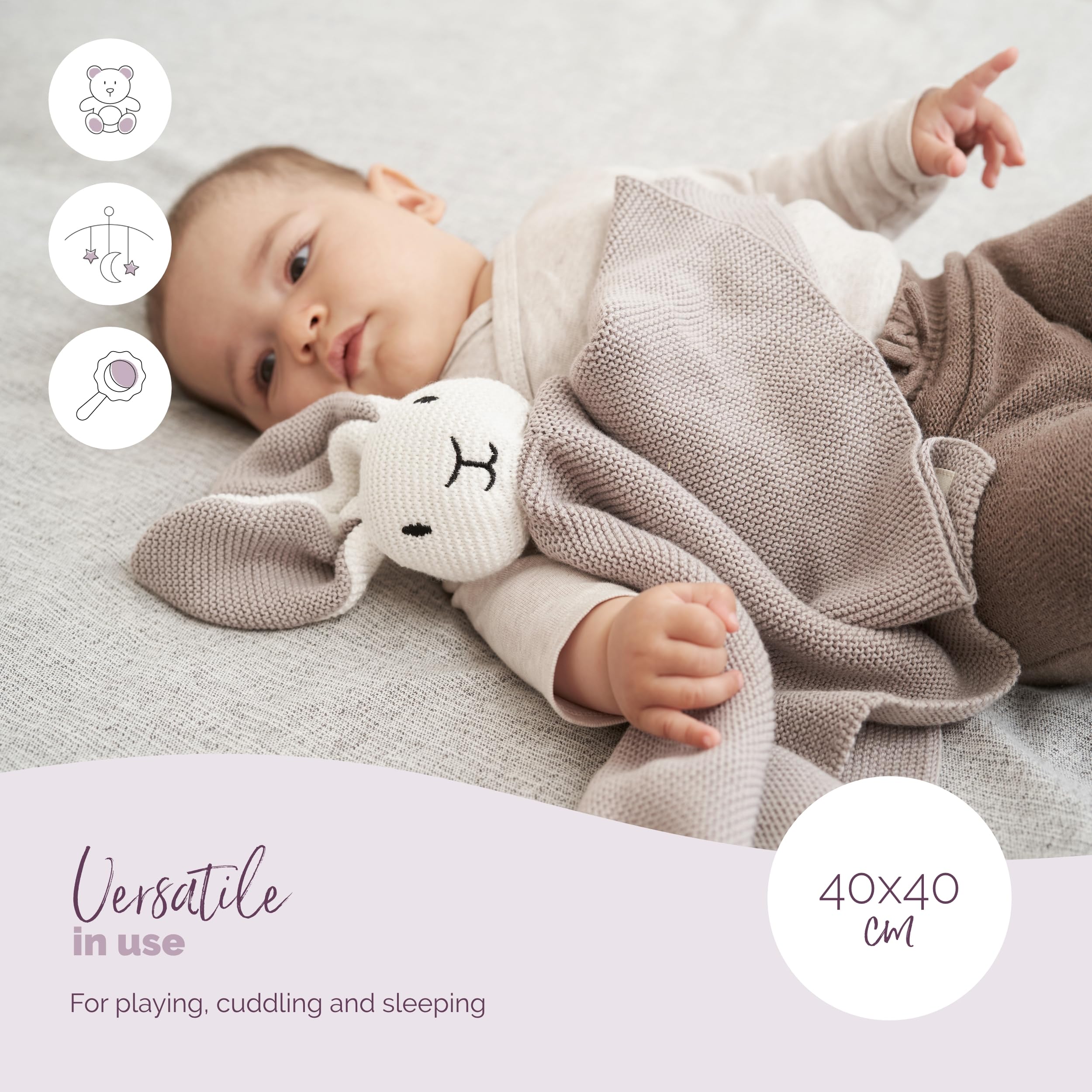 Livella Baby Comforter Rabbit with Socks - Pure Organic Cotton Premium Baby Comforter Blanket, Baby Blanket, Comforter Toy Super Soft and Breathable - Certified OEKO-TEX STANDARD 100 - Image 4