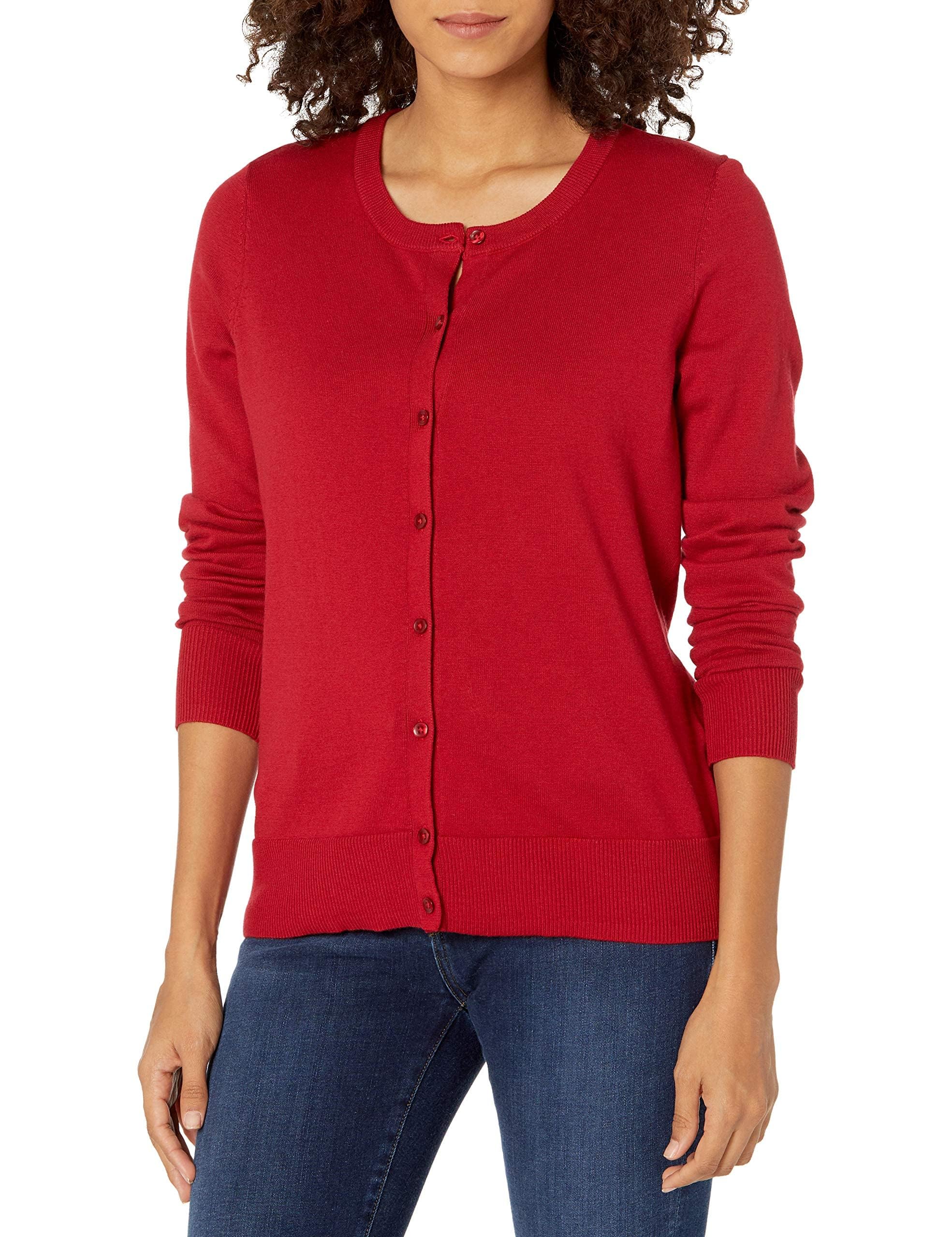 Amazon Essentials Women's Lightweight Crewneck Cardigan Jumper (Available in Plus Size)