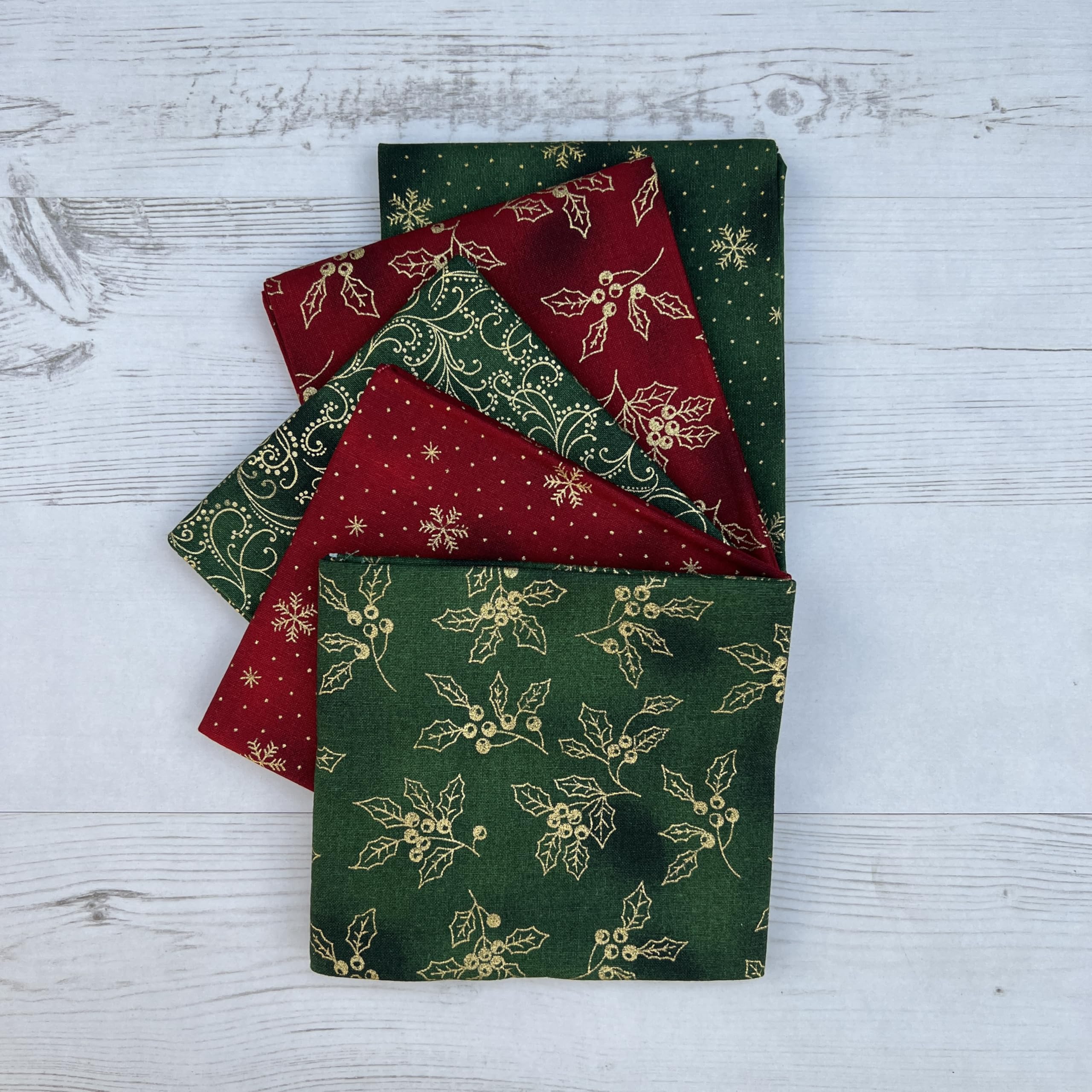 100% Cotton Christmas Xmas 5 Pack Fat Quarter Fabric Bundle for Patchwork Quilting Sewing Crafts | 19" x 20" (50cm x 52cm) (Blenders Wine/Bottle)
