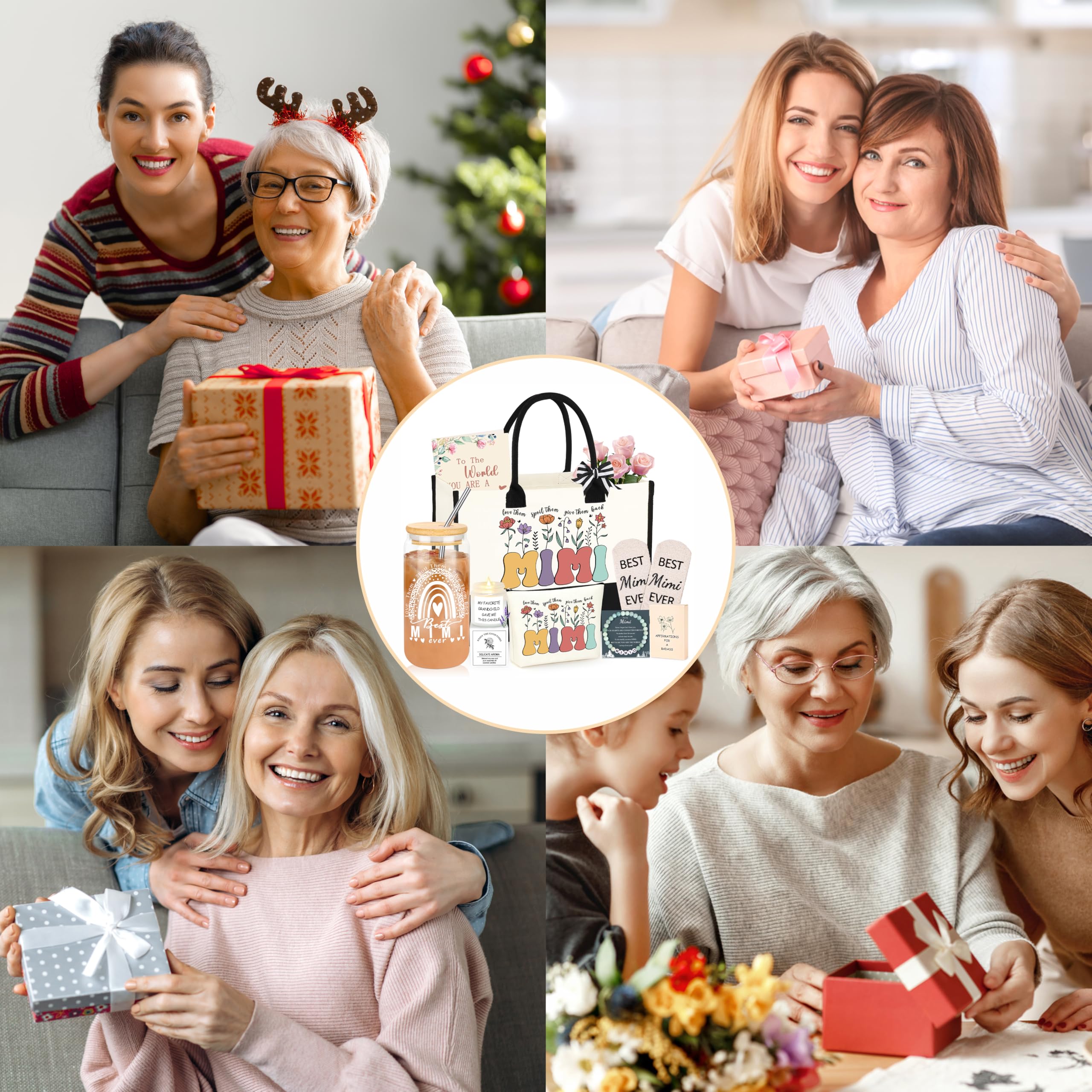 DOGMEM Mimi Gifts, Mimi Gift for Grandma, Birthday Gifts for Mimi Grandma Gift Set Ideas Grandma Birthday Gift