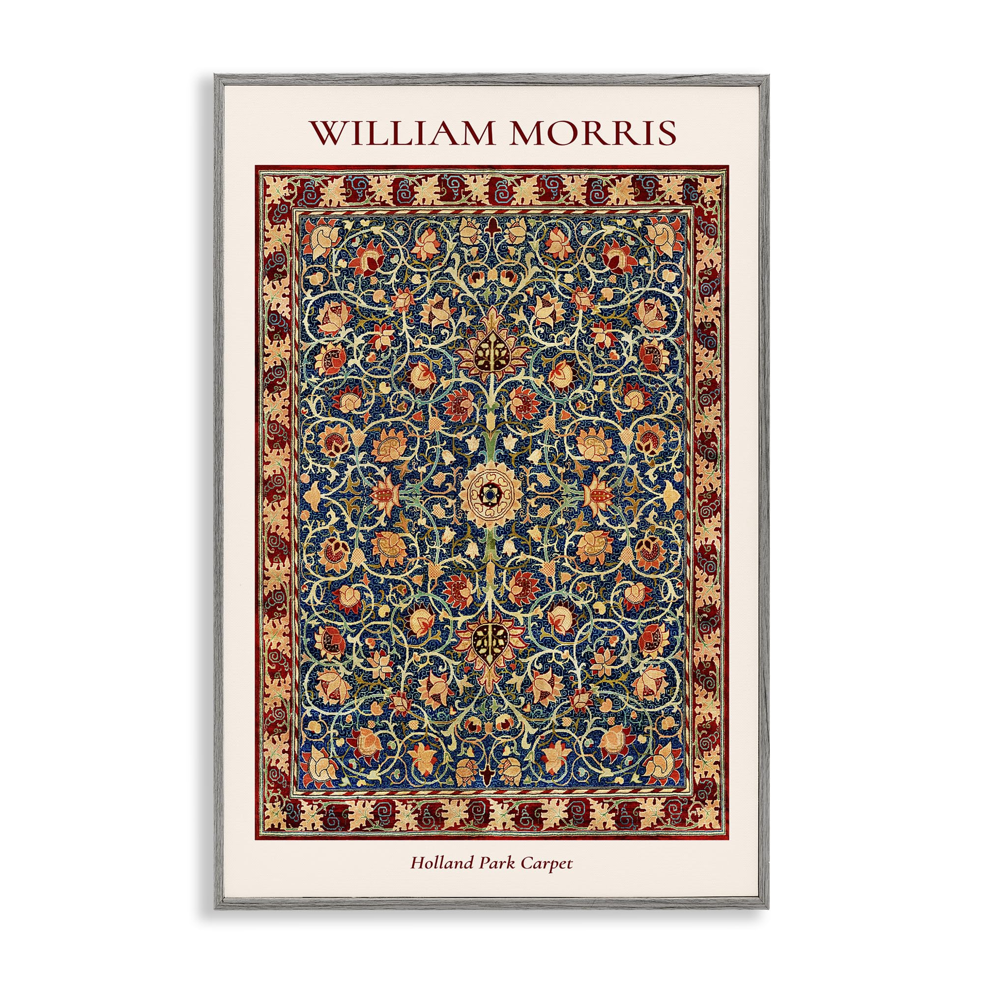 Stupell Industries Farmhouse Gray (Textured) 'Holland Park William Morris Design'| Framed Giclee Art