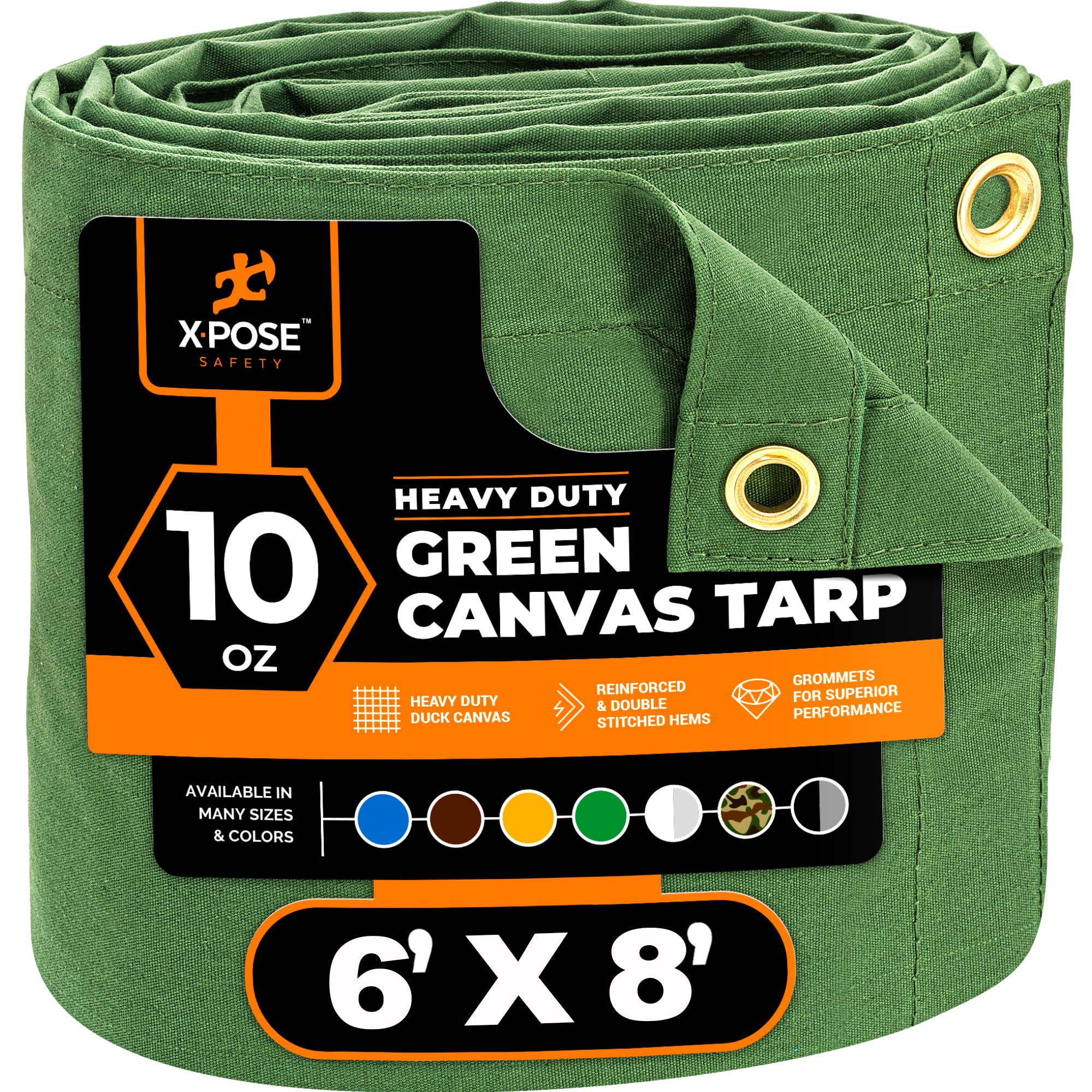 Amazon.com: Xpose Safety Canvas Tarp - 10oz Green Canvas Tarps
