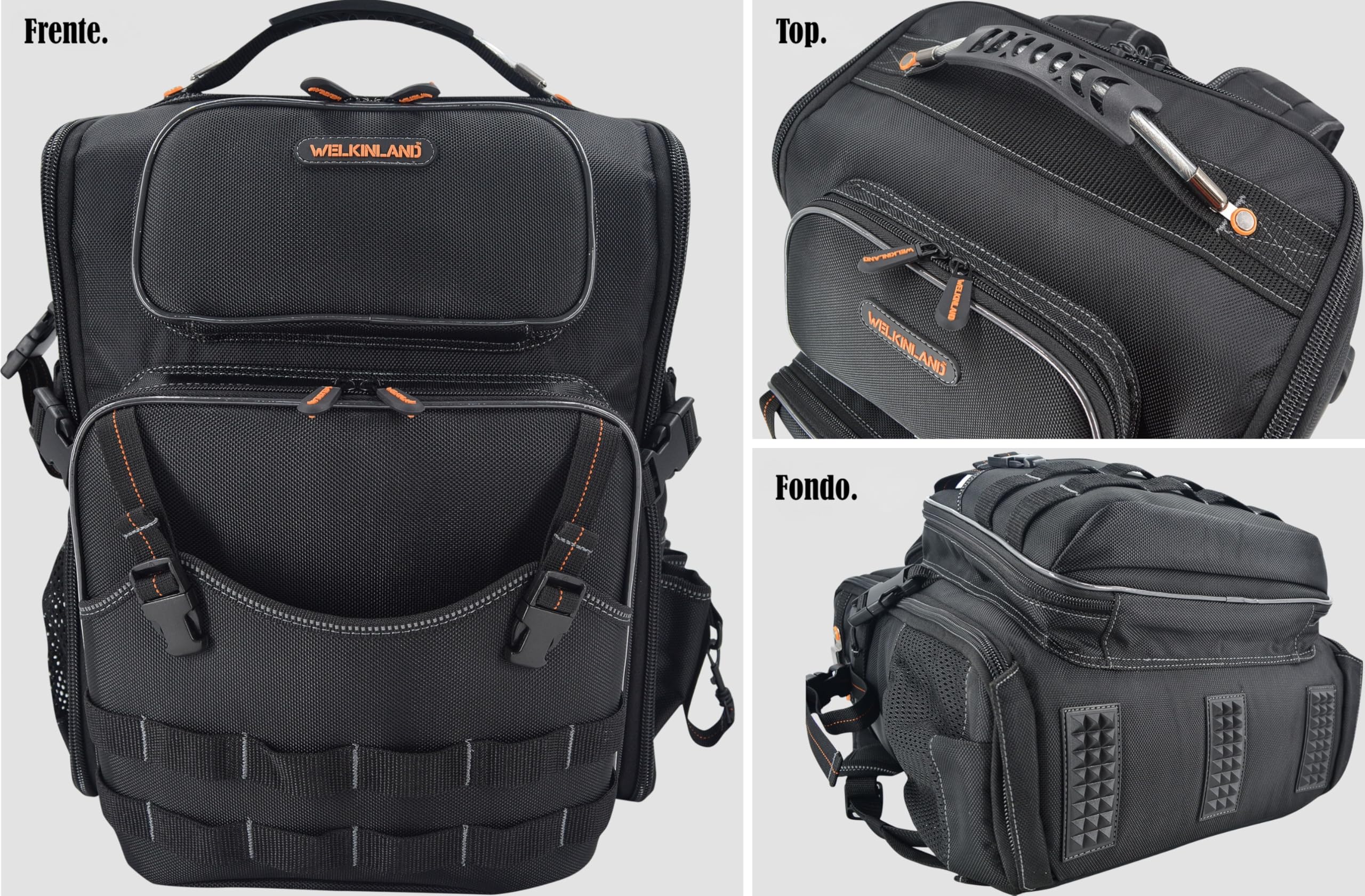 WELKINLAND Mochila de Herramientas Completamente Abierta, Bolsa de Herramientas para Hombres