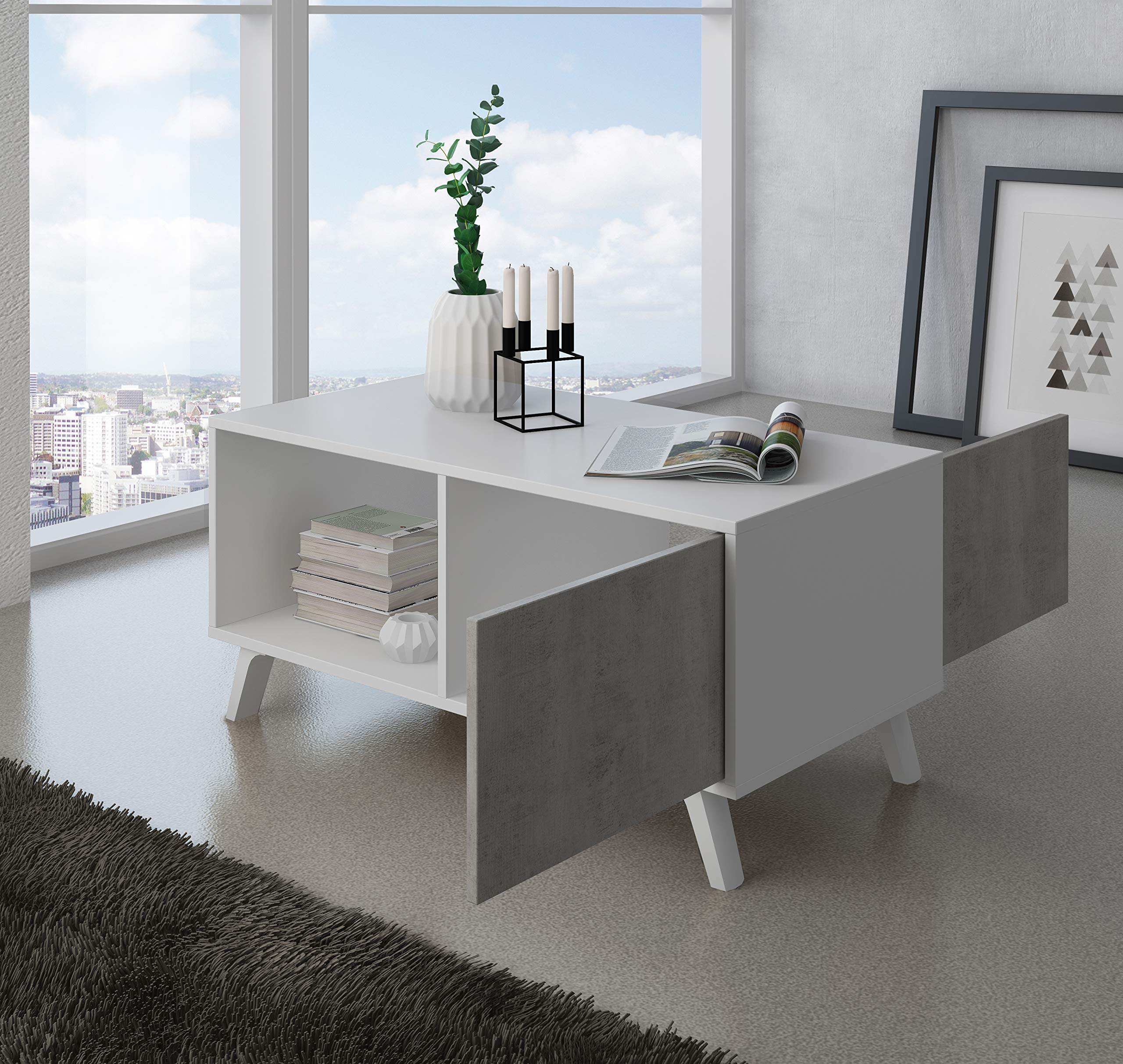 Ensemble Meubles Salon Naturale - Table Extensible, Buffet Et Meuble TV | Design Moderne Chêne/Noir