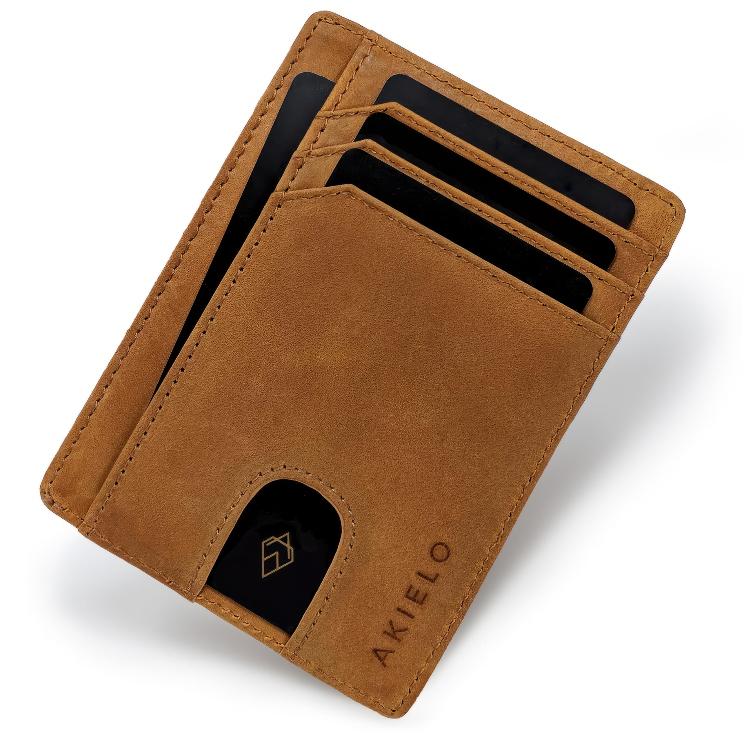 Portefeuille Homme AKIELO Bravo RFID - Ultra Fin Minimaliste Avec Coffret Cadeau