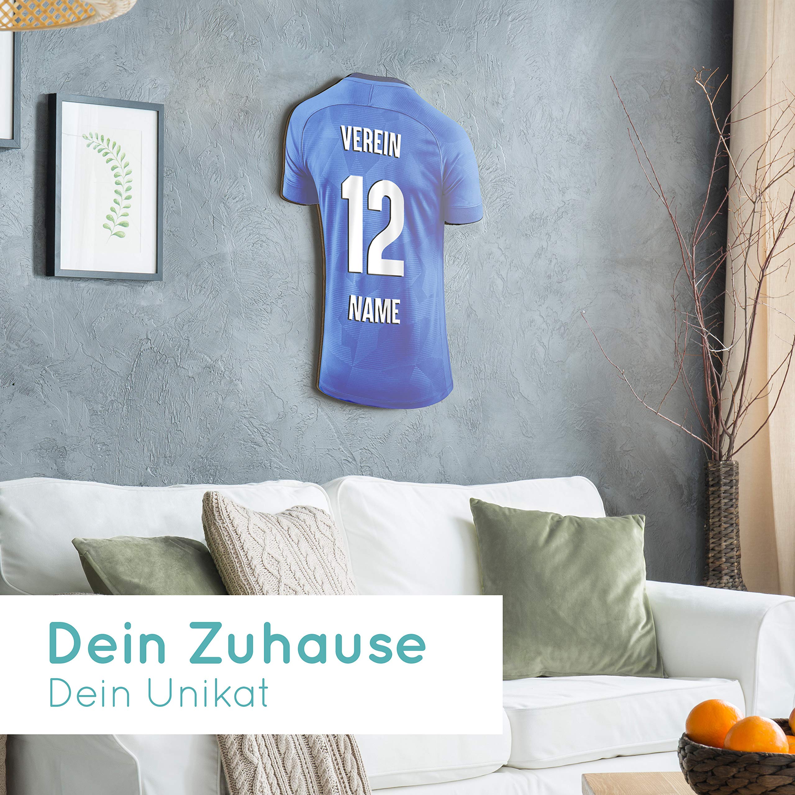 Elbeffekt Trikotlampe für Chelsea Fans aus Holz - personalisierbares Geschenk - schenke dein individuellen Chelsea Fanartikel aus Echtholz