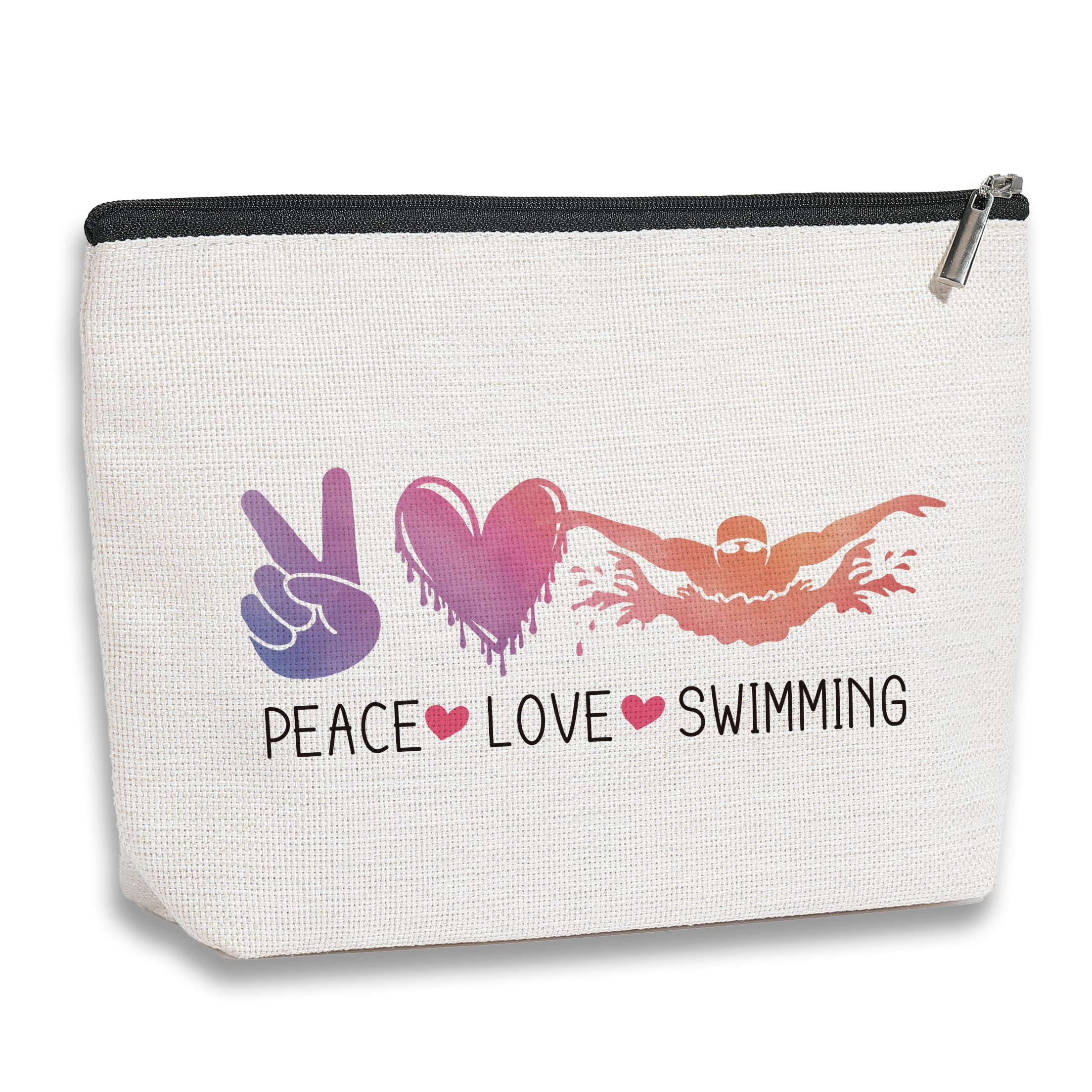 kdxpbpz Swimming Bag Funny Swimming Gift for Team Swim Coach Gifts, Swim Teacher Gifts, Coach Makeup Bag Thank You Birthday Gift for Women Her Sister