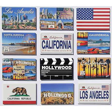 California Gifts: 12-Pack of Souvenir Fridge Magnets