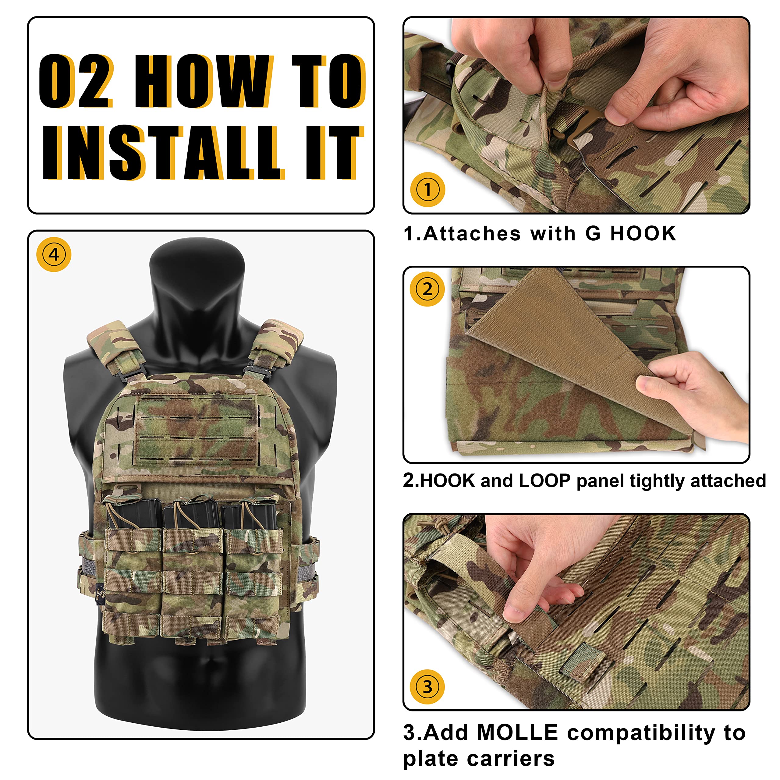 Amazon.co.jp: PETAC GEAR タクティカルMOLLEプラカード、Slicksters