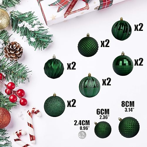 Miniatura 3 de Bolas de Navidad adornos para árbol de Navidad, juego de bolas de Navidad para fiesta de vacaciones y decoración de boda