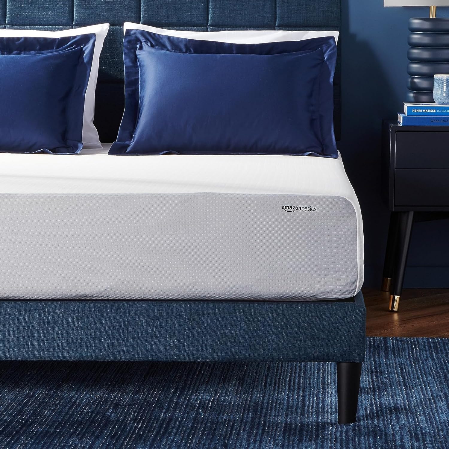 Amazon Basics Memory Foam Mattress, Plush, Full, White/Grey