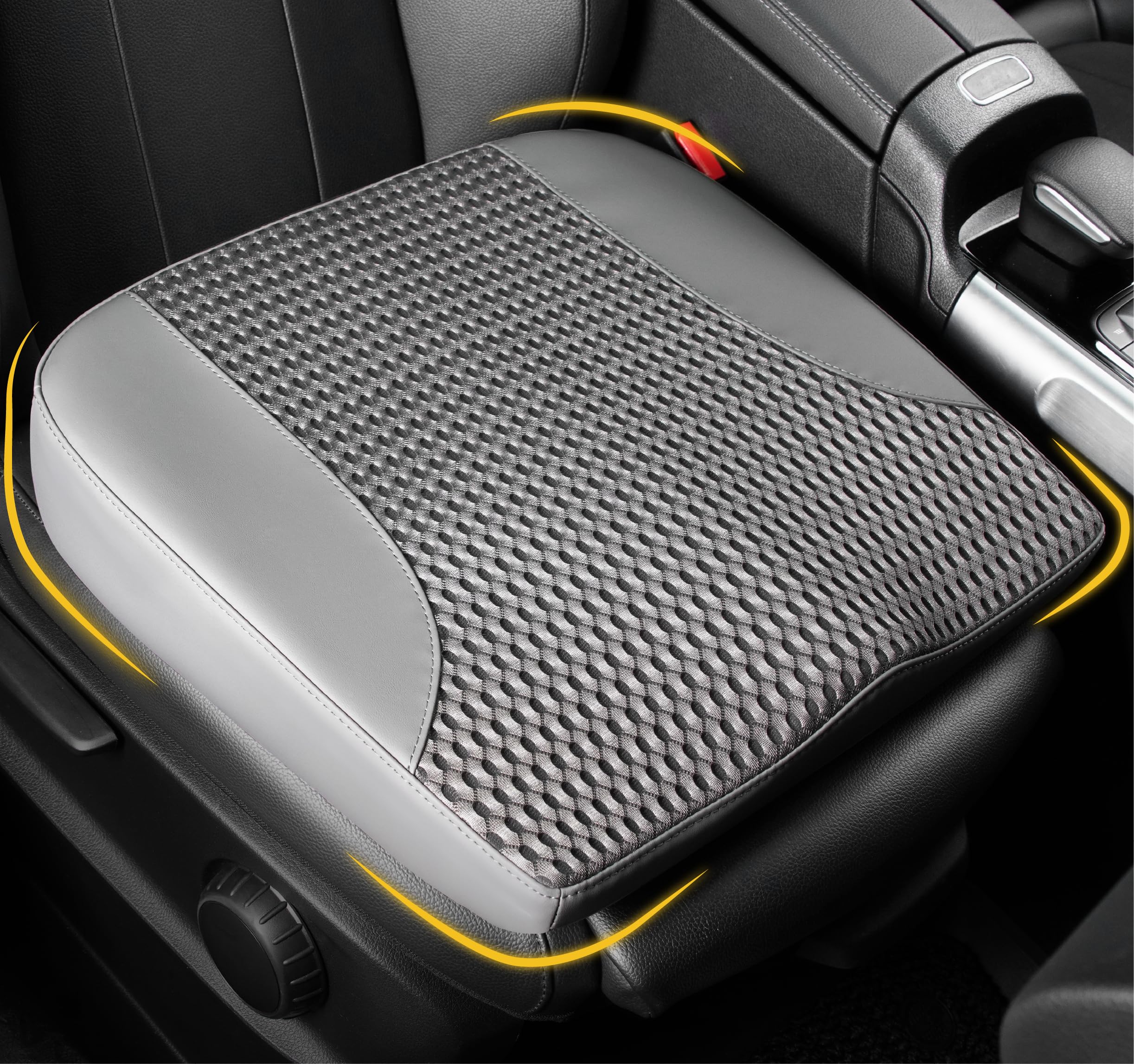 Autostoelkussens for en achter set, vrachtwagenchauffeur zitkussen om te rijden, traagschuim autostoelkussen for bureaustoel thuis(Red Full Set