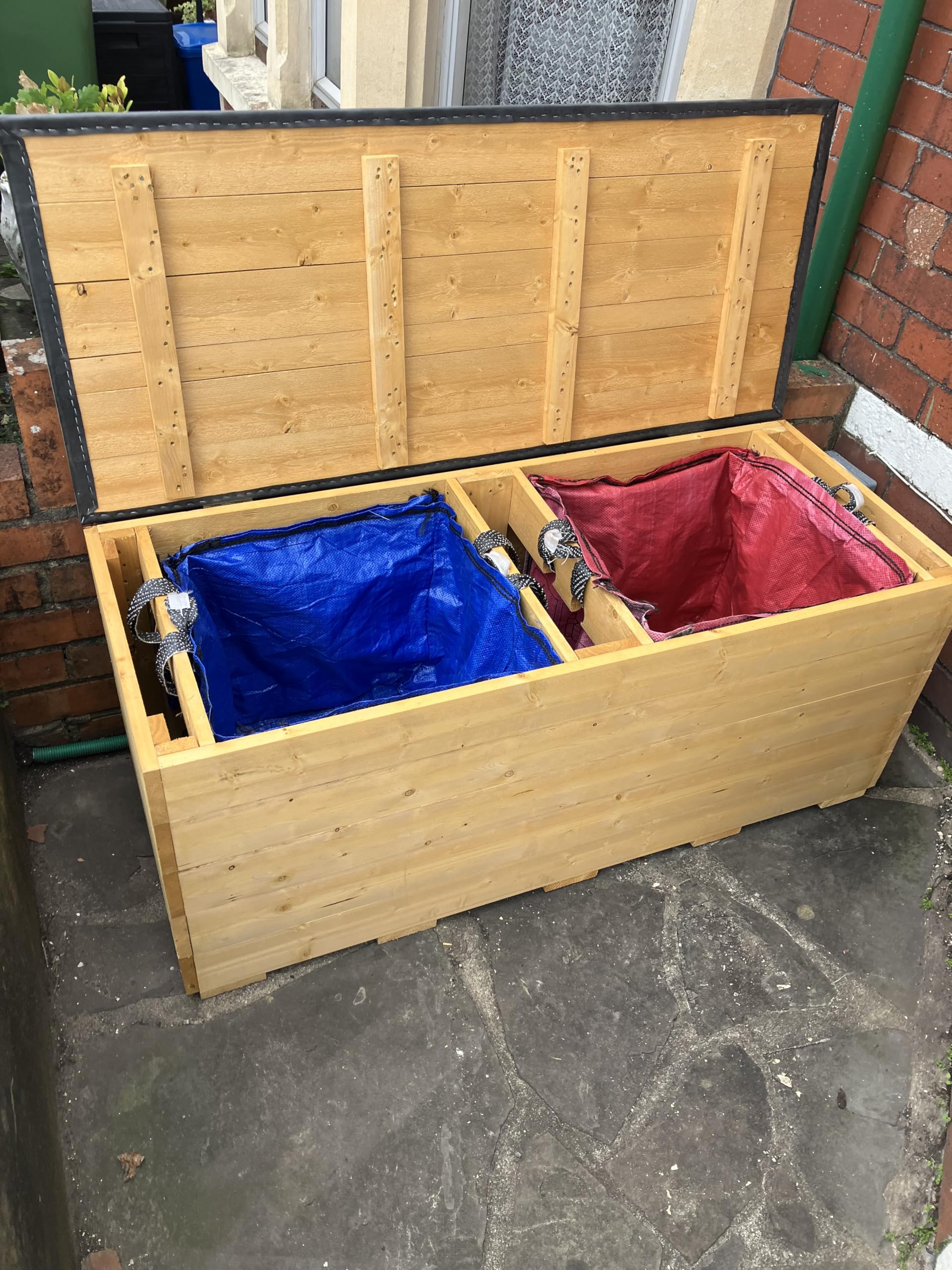 Outdoor Recycling Storage Bench