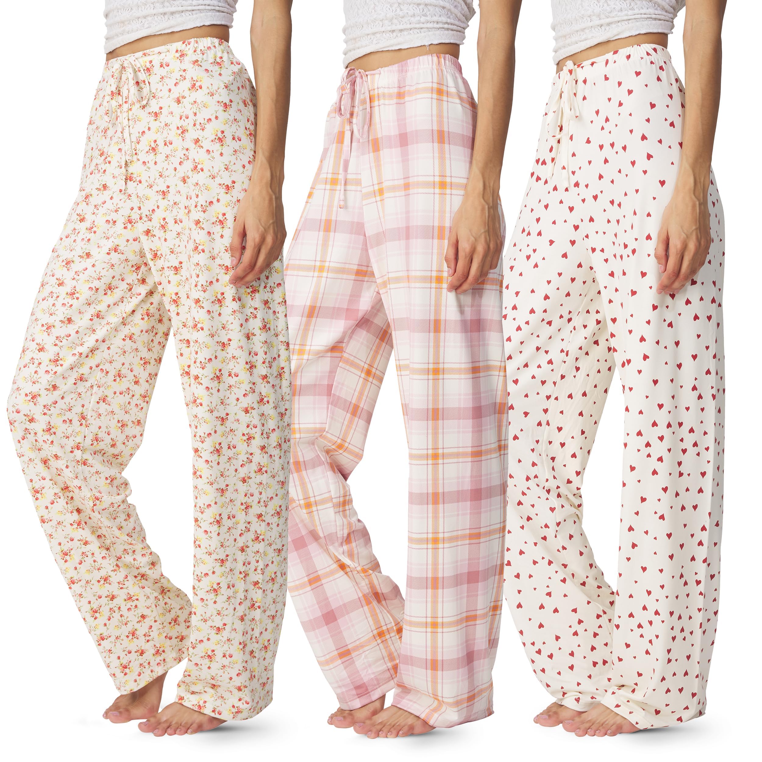Ultra Performance Womens Pajama PJ Pants 3 Pack Lounge Bottoms Pajamas for Women (Avail in Plus Sizes)