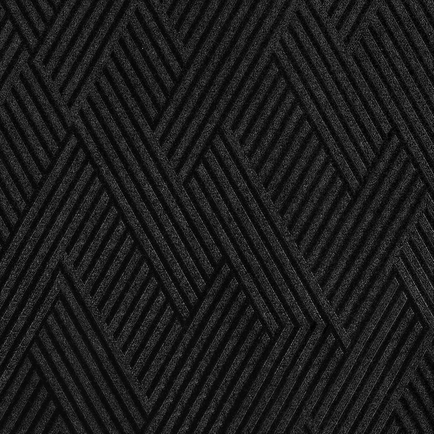 FunStick 60CMx5M Papel Pintado Autoadhesivo Pared Dormitorio Salon Papel Pared Negro Geometrico Revestimiento Pared Negro Abstracto Geometrico Vinilo Adhesivo Cocina Puerta Armario Vinilo para Paredes