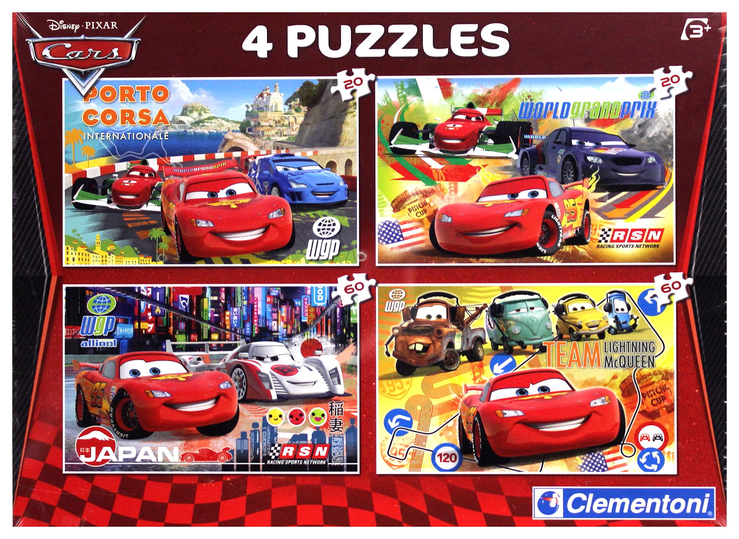 Clementoni 4 Puzzles Cars 2 x 60 + 2 x 20 Pieces