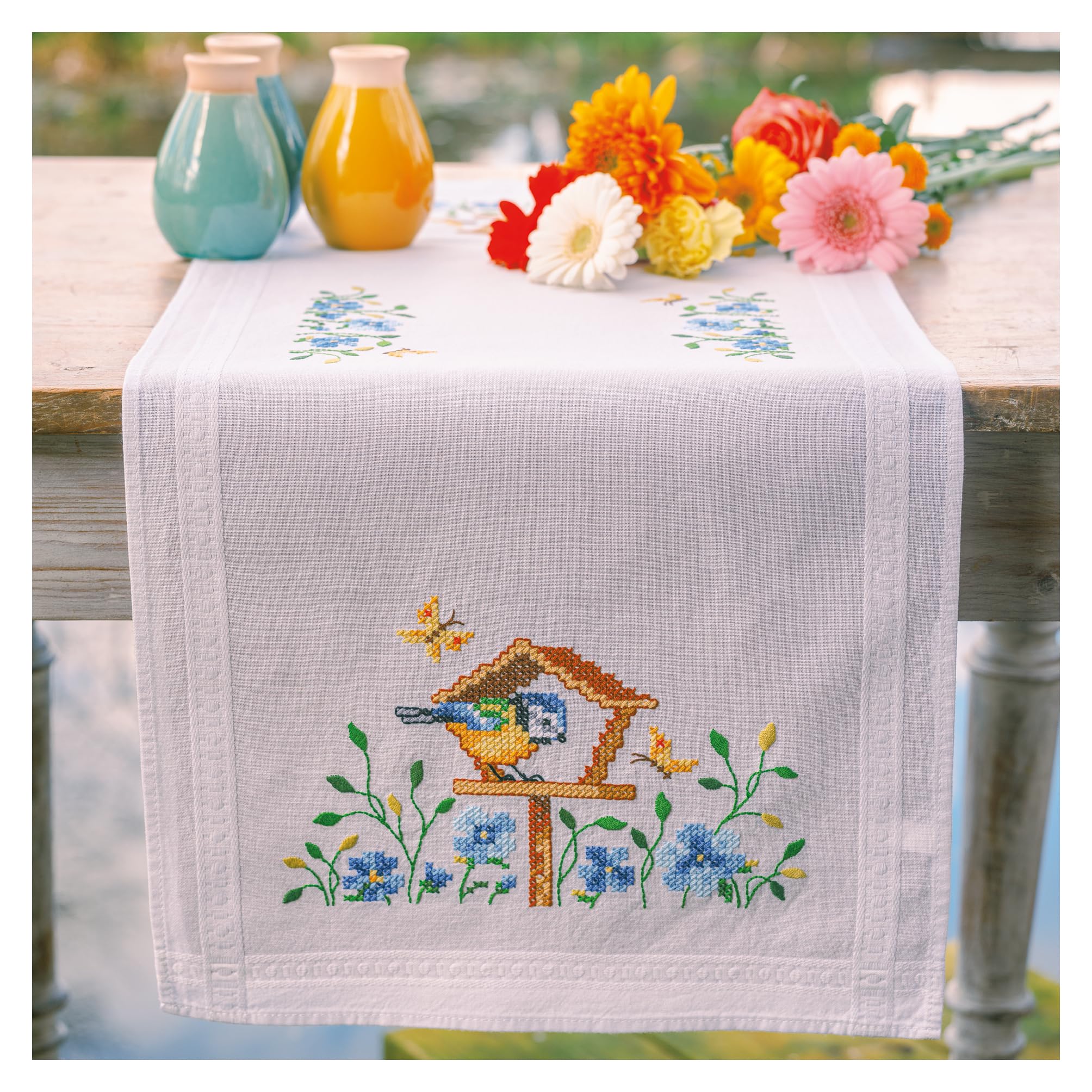 Vervaco Chemin de Table Maisons d'oiseaux kit