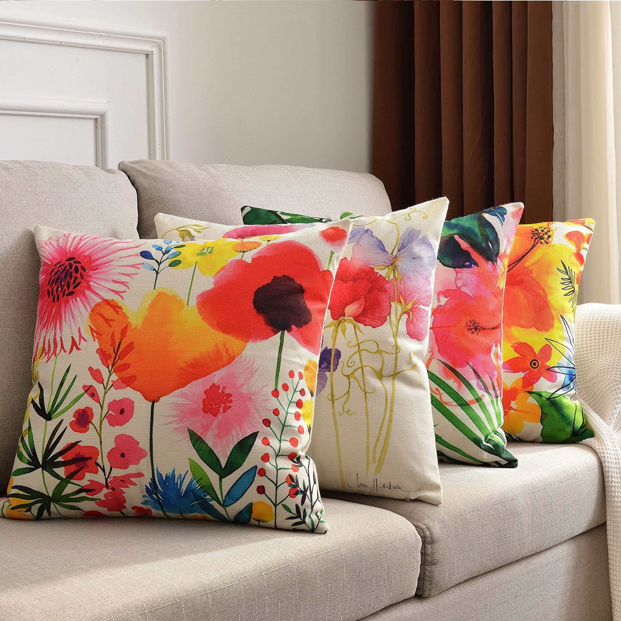 Lot De 4 Housses De Coussin Modernes Imperméables Pour