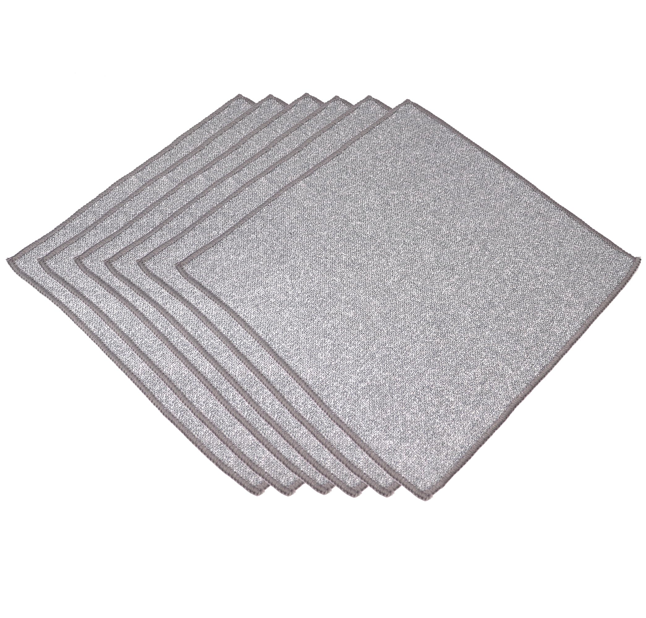 CAMSTIC Kitchen Non Scratch Dish Cloths with Scrubber and Wipe Side, 3 PCS