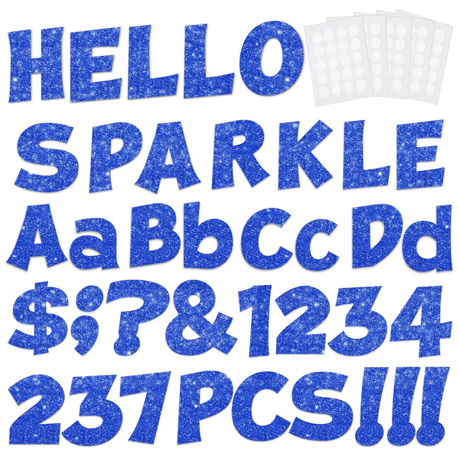237 Pcs Glitter Bulletin Board Letters, Numbers and Punctuation, Poster Board Letters Alphabet Cut Out Cardboard Letters Accessories for Classroom