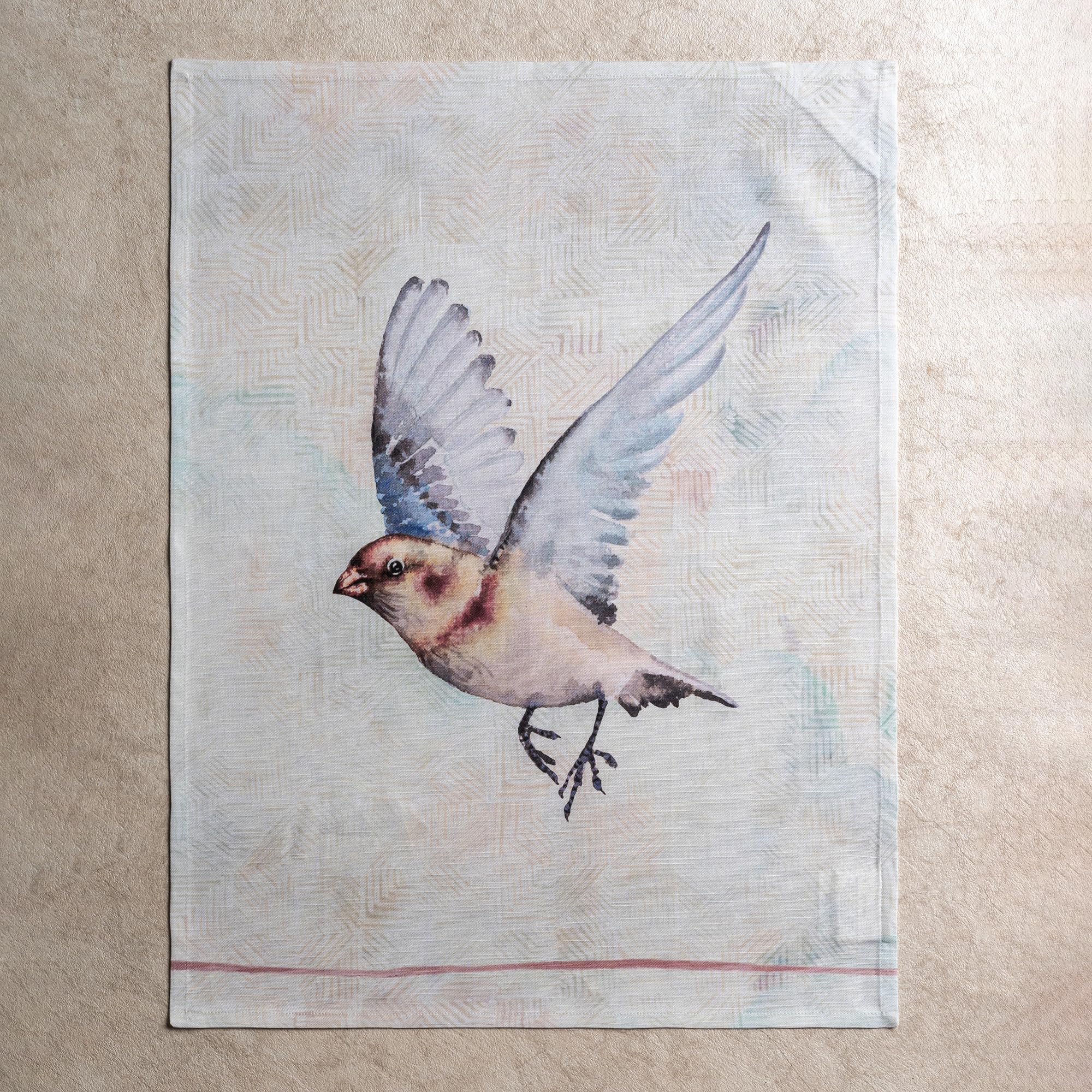 Maison d' Hermine Flying Birds 100% bawełna zestaw 3 wielofunkcyjnych ręczników kuchennych, ręczniki barowe, wiosna/lato (50 cm x 70 cm)