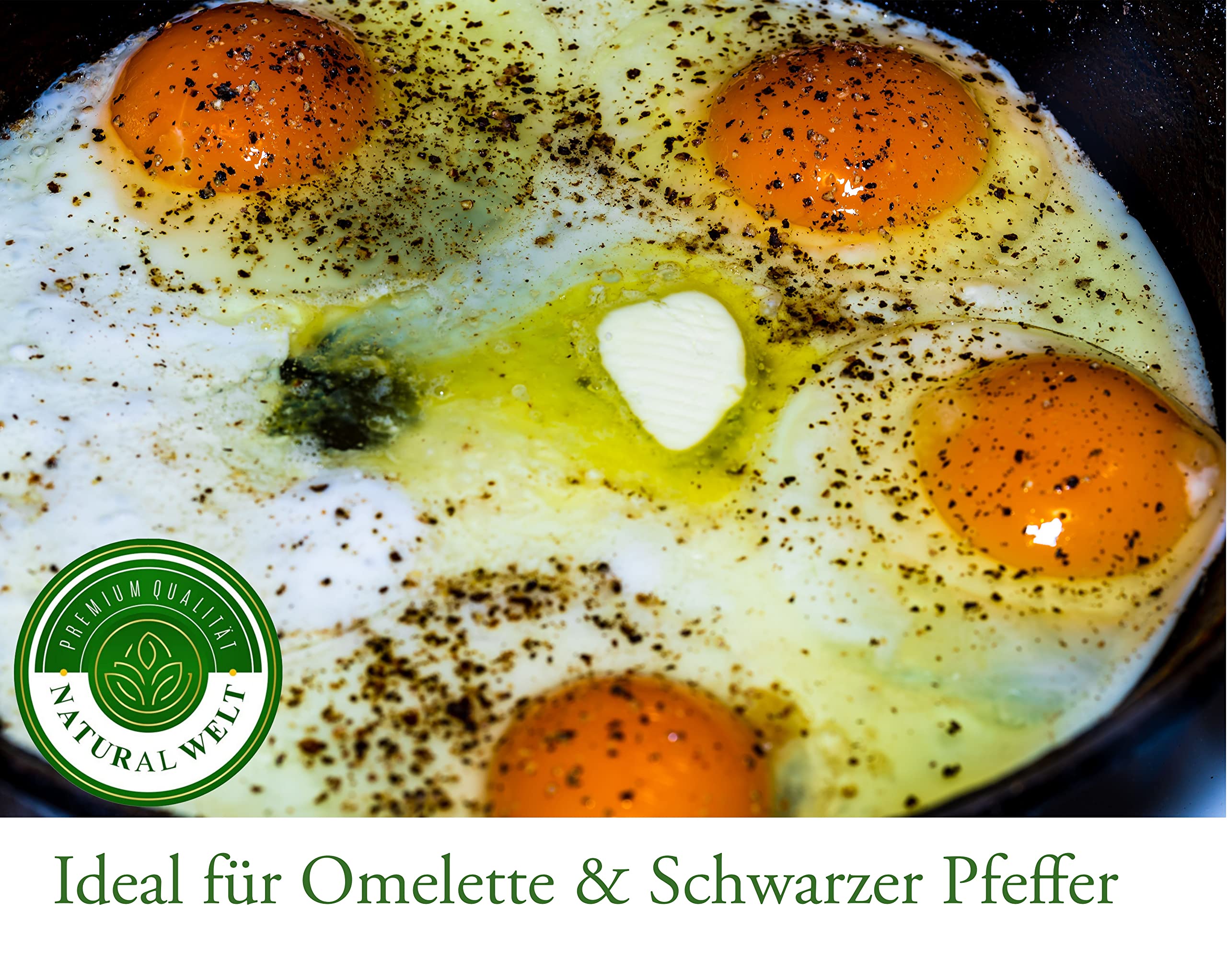 Schwarzer Pfeffer ganz 227g. und Himalaya Kristall Salz grob 907g. I Salz aus der Punjab in Pakistan I ganzer schwarzer Pfefferkörner I Steinsalz I 100% natürlich