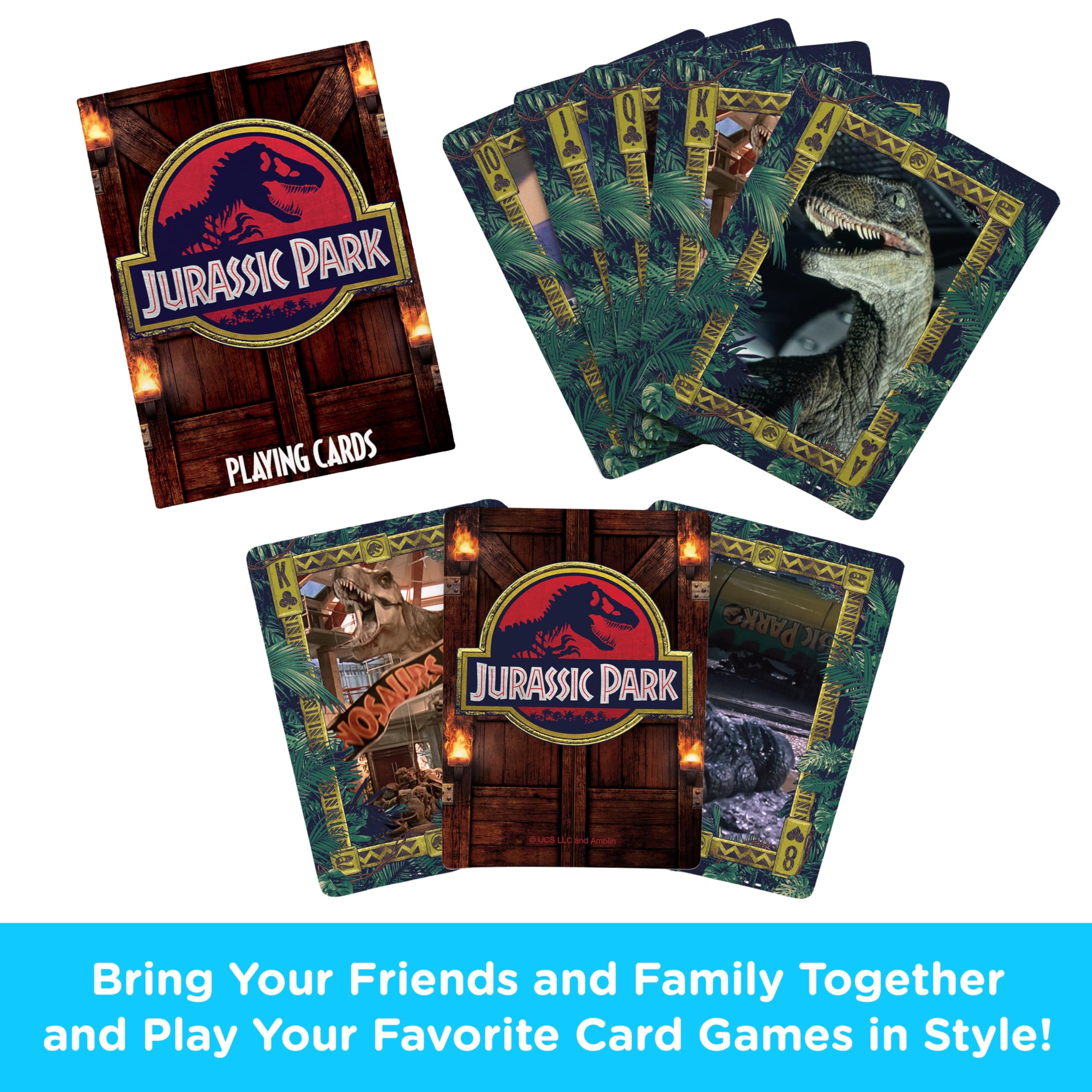 AQUARIUS Jurassic Park Playing Cards - Jurassic Park Themed Deck of Cards for Your Favorite Card Games - Officially Licensed Jurassic Park Merchandise & Collectibles, 2.5 x 3.5 - Image 2