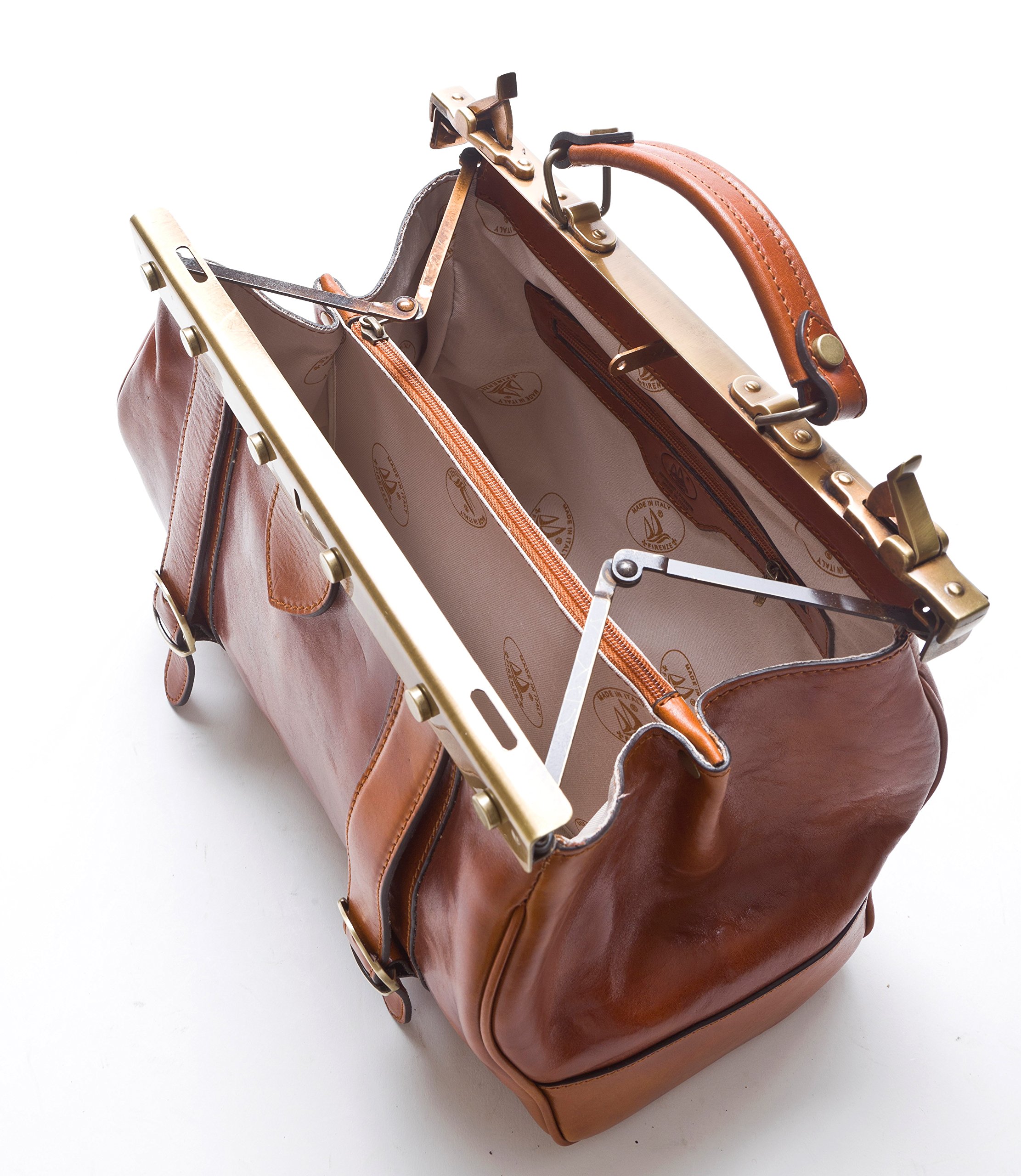 Sac Médecin en Cuir Véritable - D&D1008 - Marron - Made in Italy