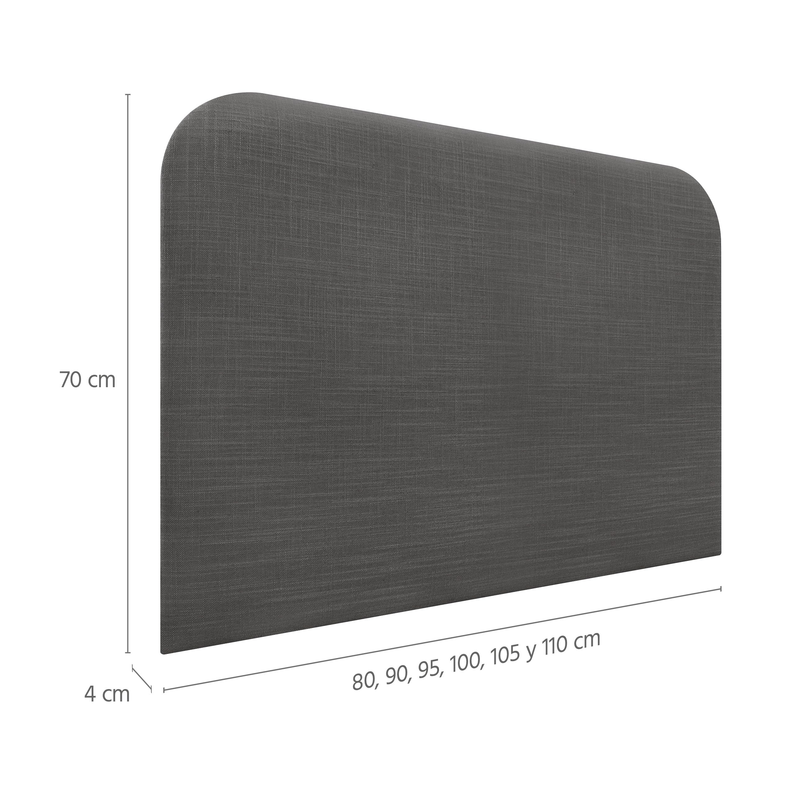 DHOME Testiera Letto Imbottita Liscia Curva in Lino 70 cm Altezza per Parete Acustica Testiere Fonoassorbenti Testiera Letto Camera da Letto (Grigio Scuro, 110cm)