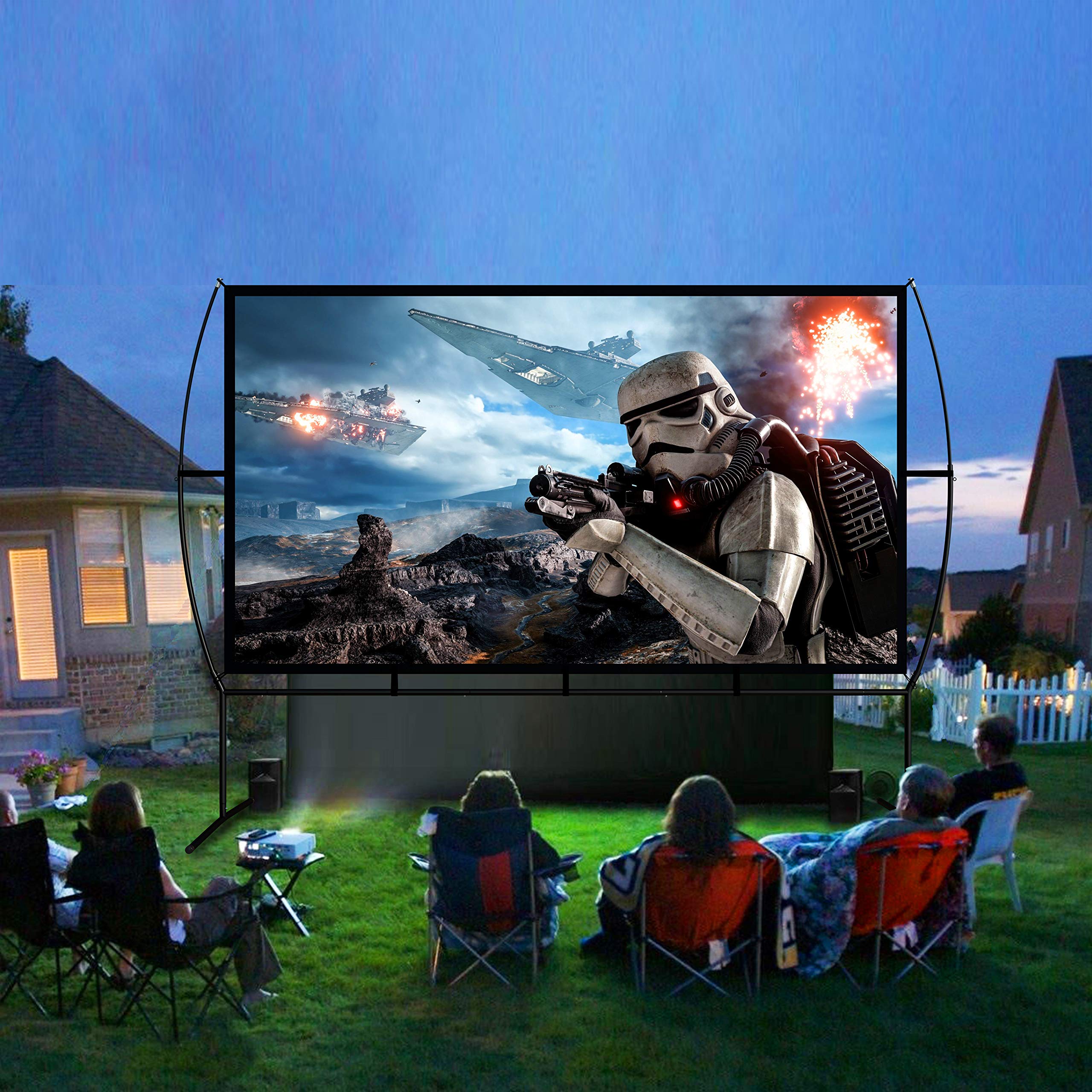 Tela videoproiettore 339X270Cm (150'') 16:9 schermo per videoproiettore facile da montare e da usare, adatto per home theater ed all'aperto Schermo per proiettore
