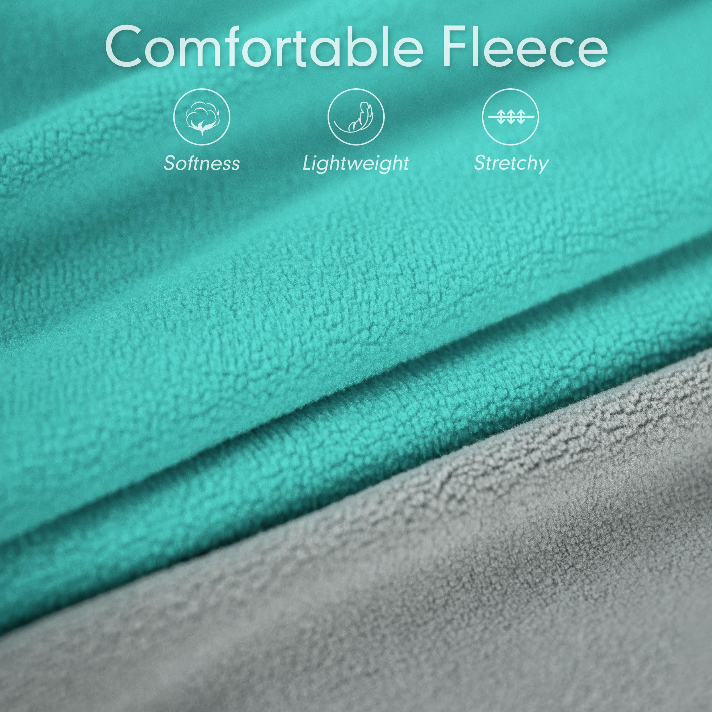 cyeollo Hundepullover, Fleece, elastisch, mit reflektierenden Streifen, für mittelgroße Hunde, Türkis und Grau, 2 Stück
