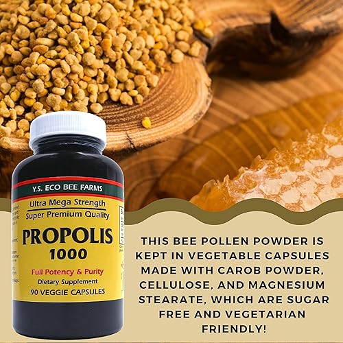 Miniatura 5 de Y.S. Organic Bee Farms Propóleos crudos sin procesar 1000 mg Tu puerta de entrada al bienestar 90 cápsulas con llavero multiuso