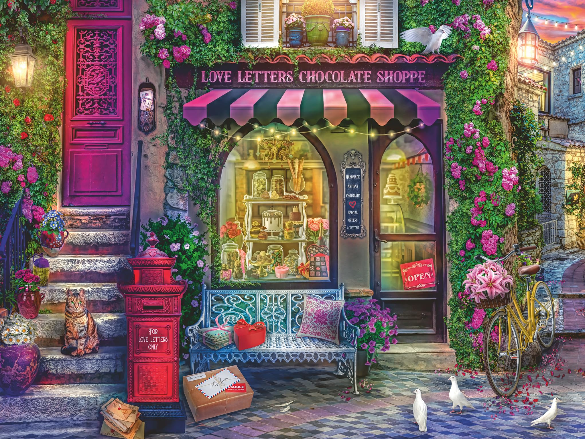 Ravensburger Heart Love Letters Chocolate Shop 1500 Piece Jigsaw Puzzle for Adults & Kids Age 12 Years +, Multicolor
