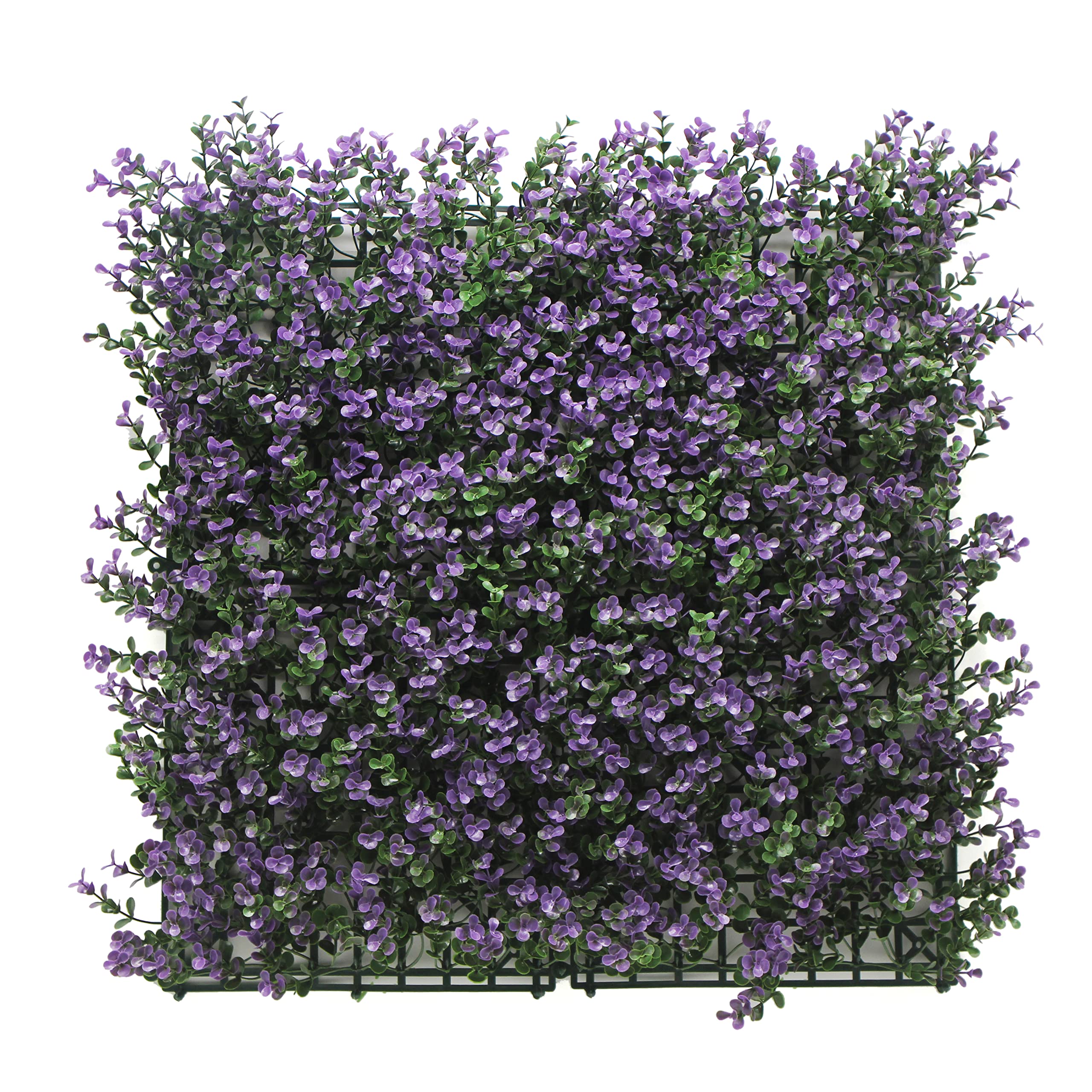 BONERVA | Jardín Vertical BUXUS Lavanda | Planta Artificial para decoración de Pared en Interior y terrazas | Pack 4 Piezas 50 x 50 cm | Diseño estético para Decorar Cualquier Zona hogar o jardín