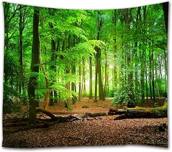 goodbath Forest Tapestry, Nature Woodland Tree Tapestry Wall Hanging for Bedroom Living Room Dorm Home D cor,230x180cm