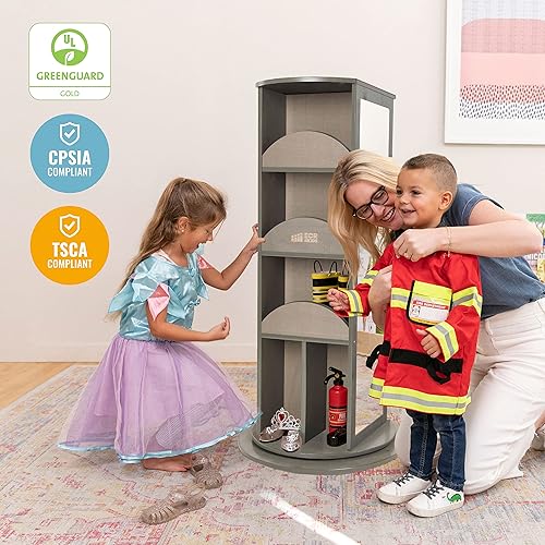 Miniatura 6 de ECR4Kids Carrusel de vestir giratorio, organizador de disfraces, gris lavado