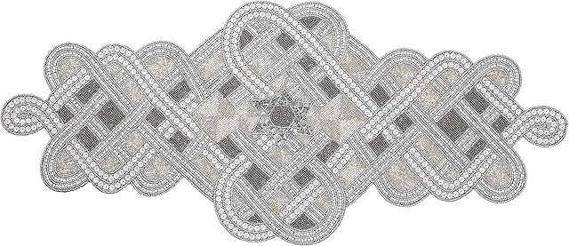 Handmade Fancy Scrolled Embroidery Beaded Table Runner for Tabletop and Kitchen Grey/Silver - Home Decor Mat for Wedding Party Baby Shower Holiday Family Gathering - Pack of 1 measure 15.5 x 35 inches
