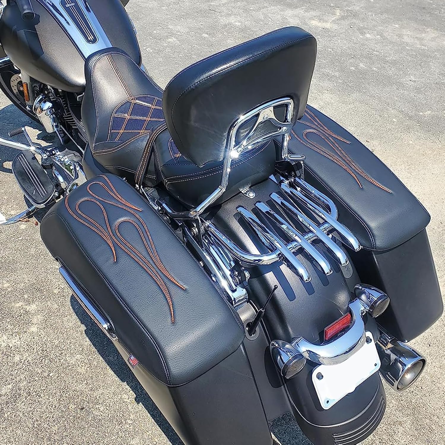 Mofun Chrome Luggage Rack Stealth Style Detachable Compatible with Harley Touring Street Electra Road Glide Road King 2009-2025, Fit Street Glide Accessories