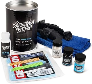 ScratchesHappen Exact-Match Touch Up Paint Kit Compatible with Mercedes-Benz Arctic White/Calcite White/Cirrus White (650/9650) - Bottle, Complete