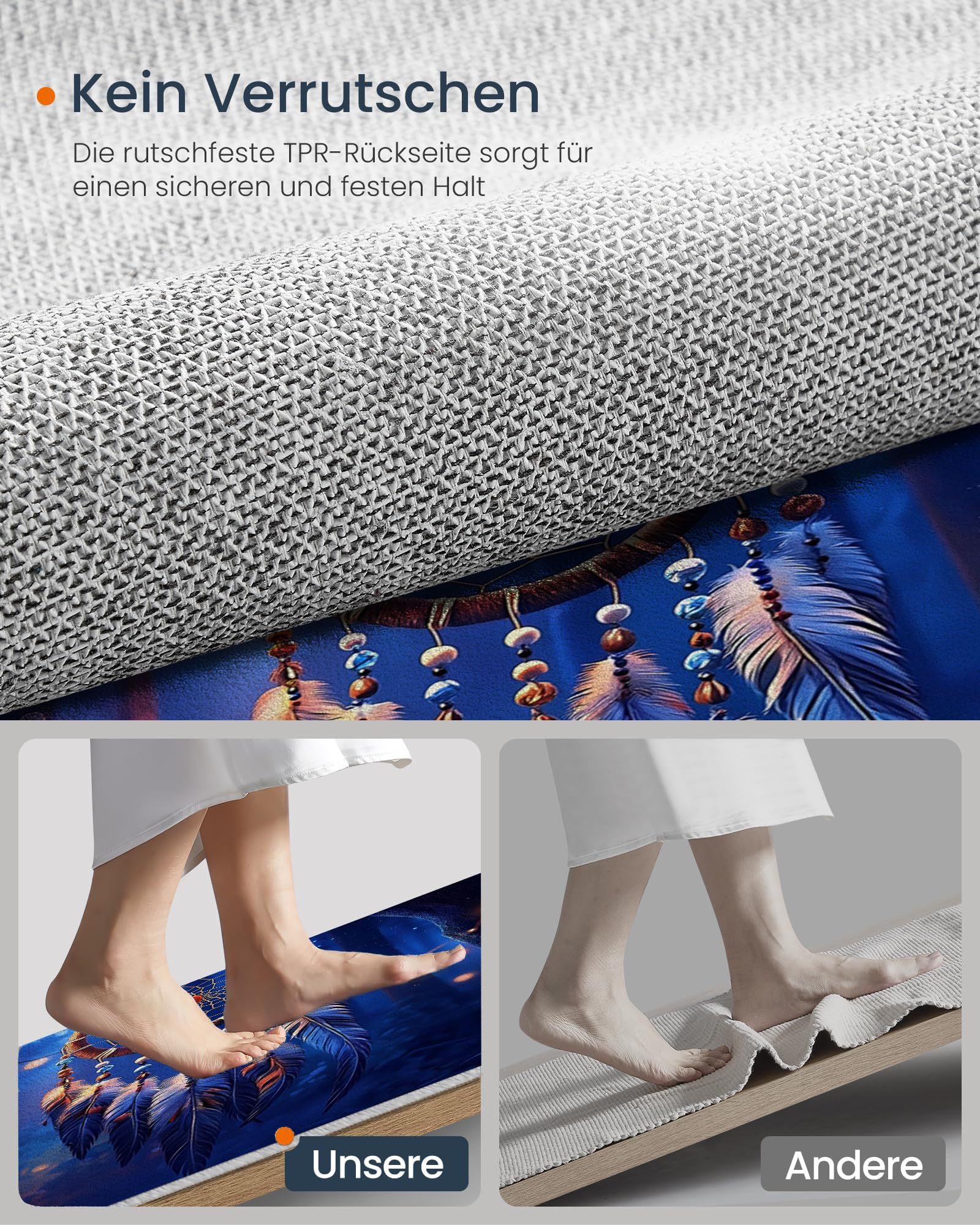 Kinderteppich Rund 100cm Traumthema Traumfänger - Weicher Kuscheliger Teppich für Kinderzimmer Mädchen Schlafzimmer, Dünn & Pflegeleicht