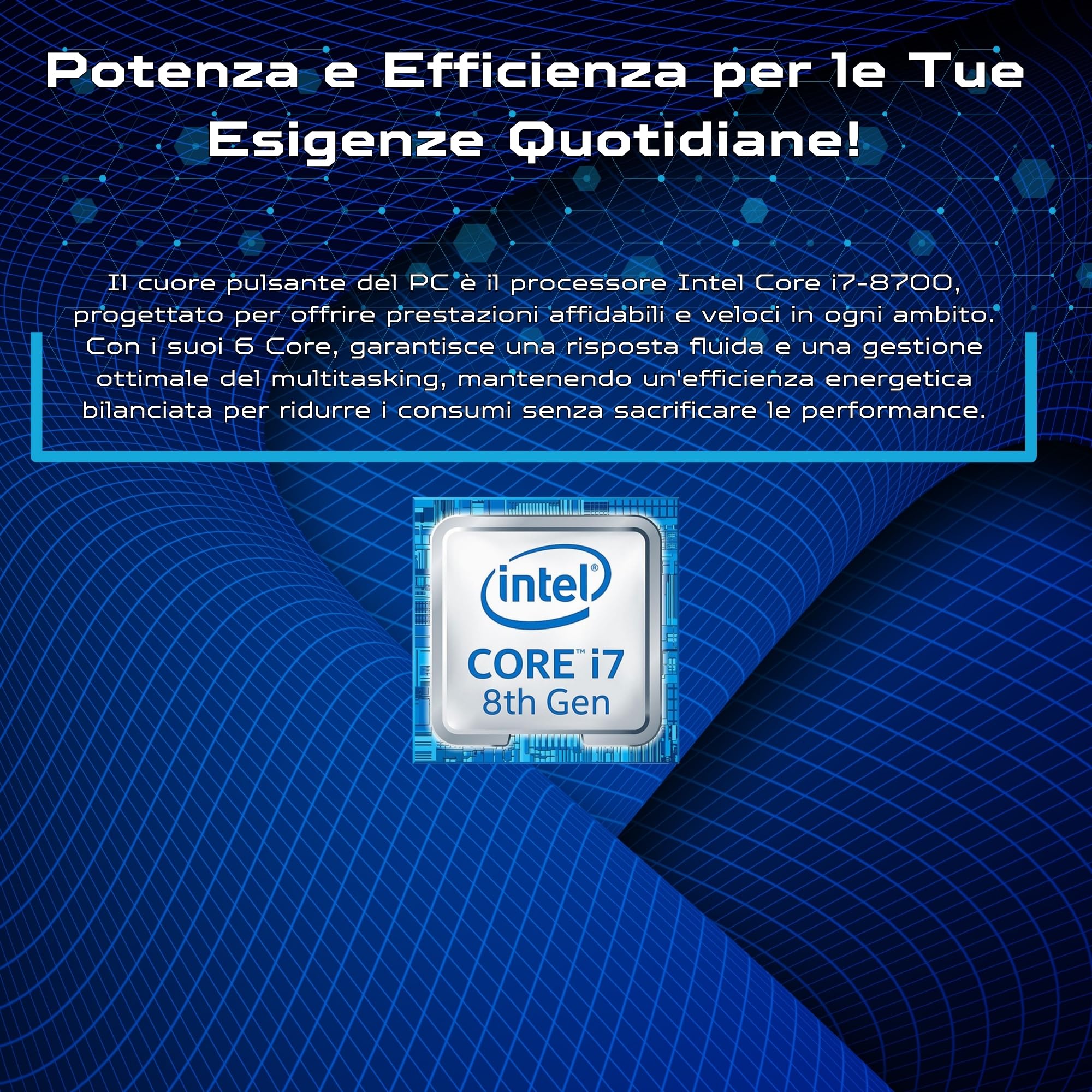 Lenovo PC Completo Ufficio Professionale i7 8700 fino a 4.6ghz - Monitor 27 Pollici FHD 32 GB di Ram 1 Tera SSD - Kit mouse e tastiera layout Italiano - Win 11 Pro Office 2021 Pro Garanzia 36 Mesi