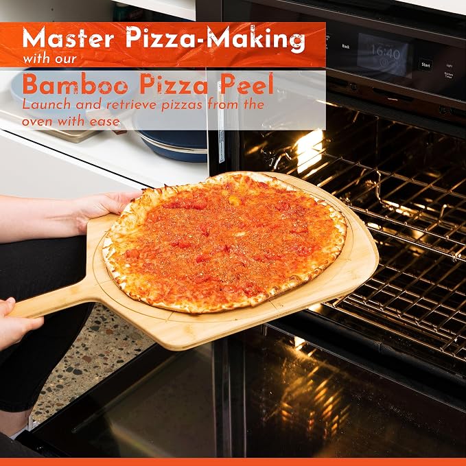 Tabla para pizza de madera con guía de corte de 16 pulgadas miniatura 6