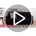 Image of HOKIPO 'Aria Nova' 280 GSM Elastic 2 Seater Bubble Sofa Cover Stretchable Slipcover, Dark Grey (AR-6209-DGRY)