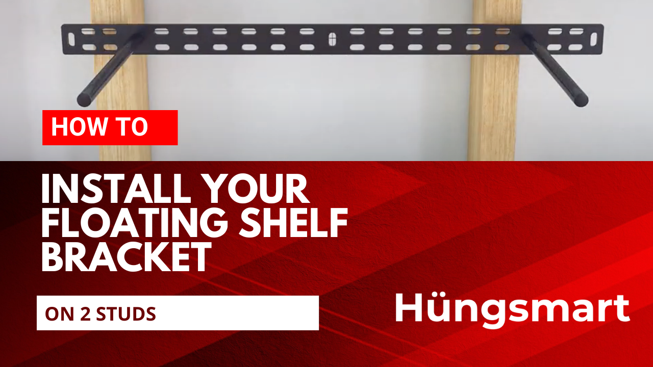 Watch How to install Hungsmart floating shelf bracket on wall studs on ...